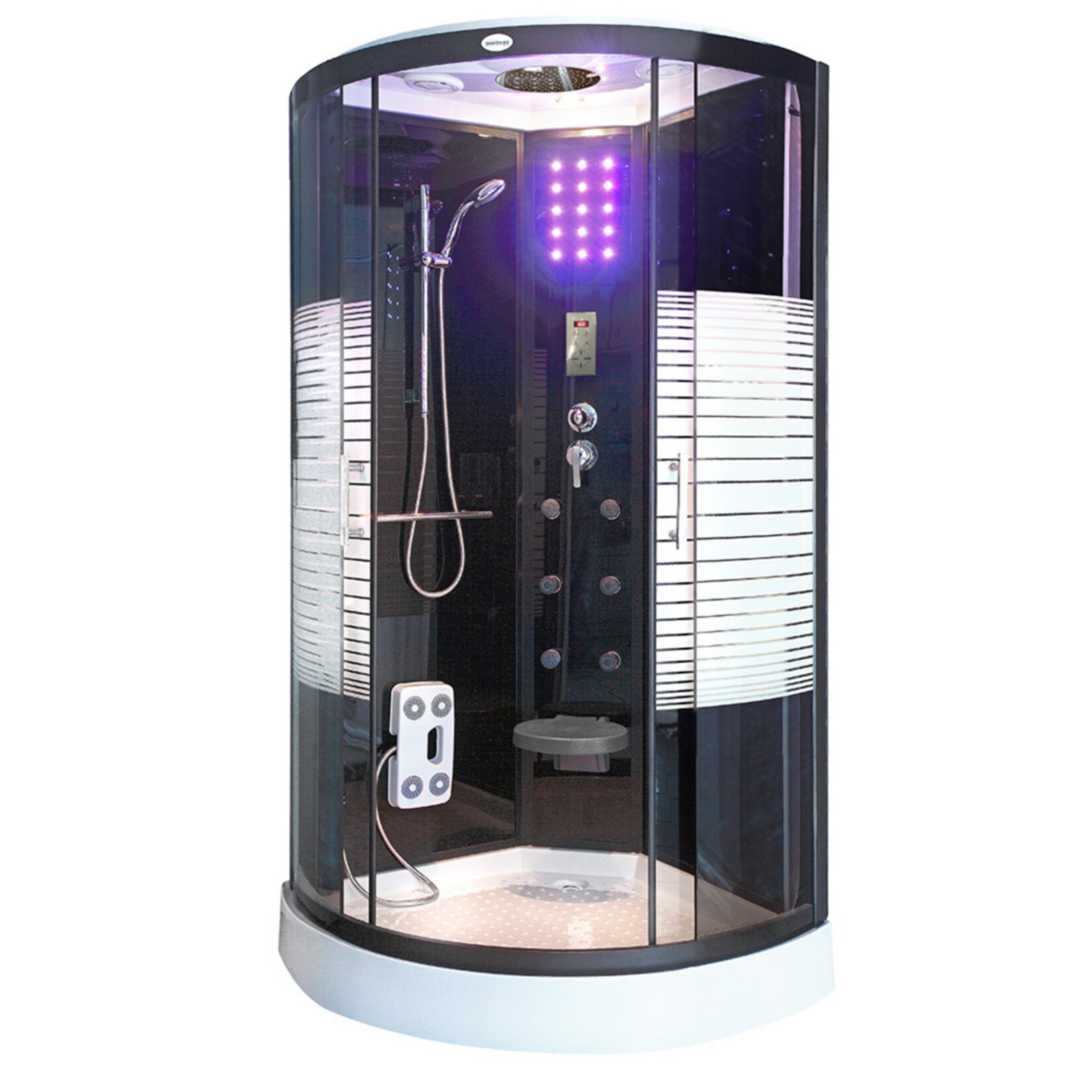 Home Deluxe Duschkabine mit Regendusche BLACK PEARL - 100 x 100 cm - Bild 1