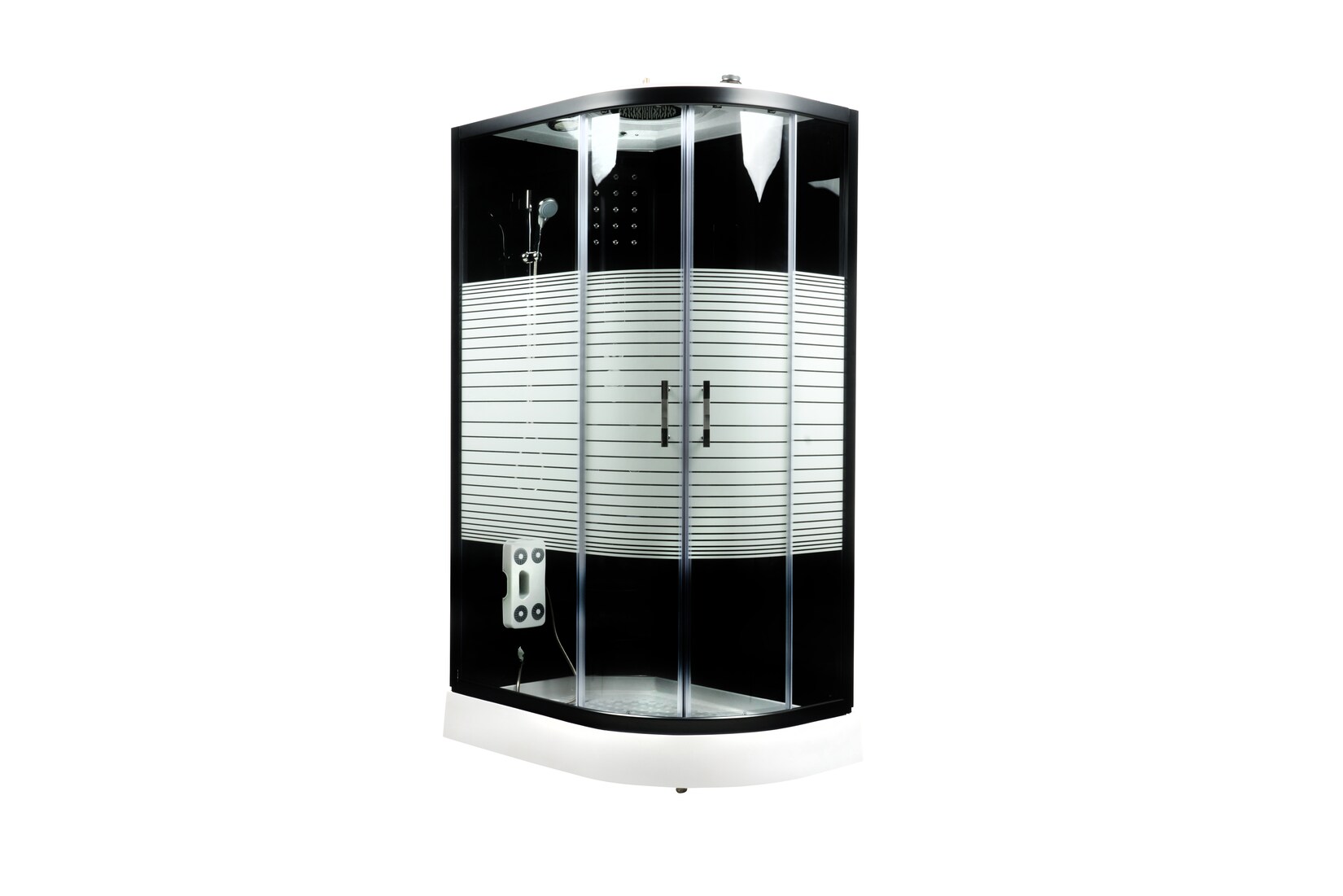 Home Deluxe Duschkabine mit Regendusche BLACK PEARL – 120×80 cm Rechts | 04058166998088