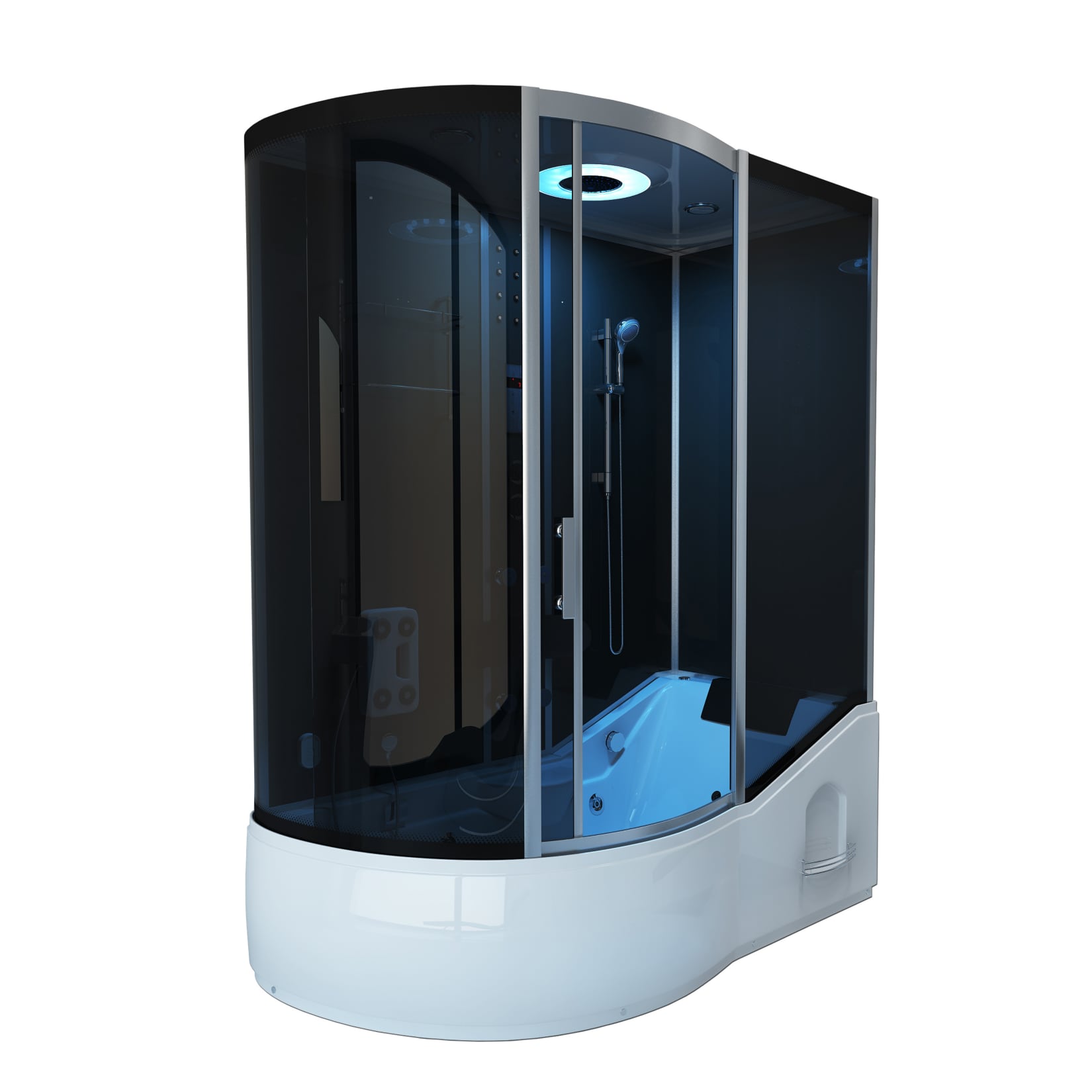 Home Deluxe All in 4in1 Duschkabine, schwarz, Anschlag links - Bild 1