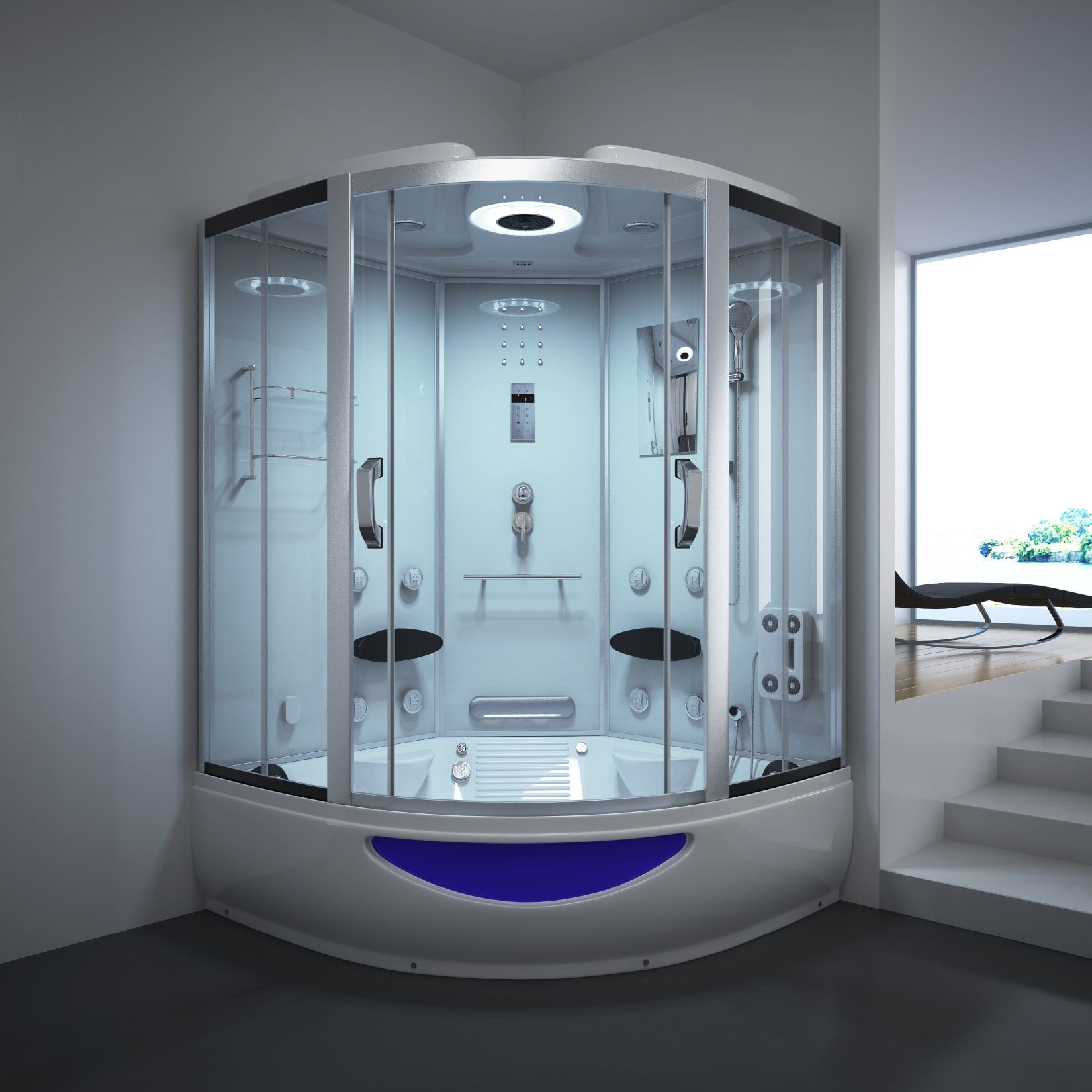 HOME DELUXE Dampfdusche EXCLUSIVE, wei&szlig; - Bild 1