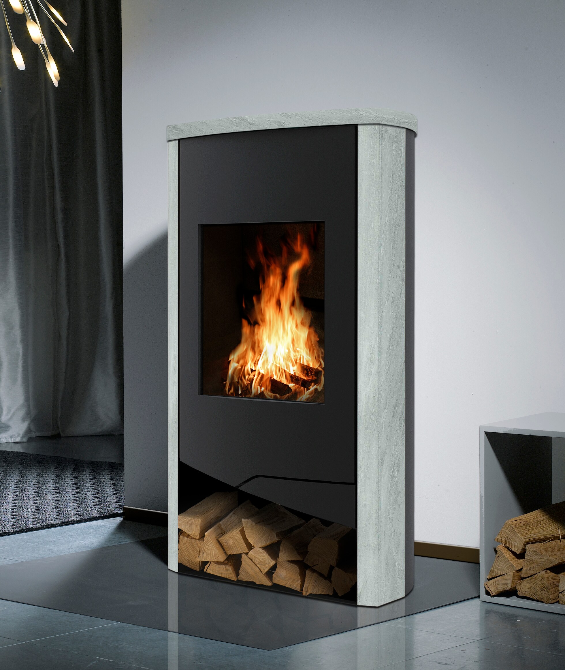 WAMSLER Kaminofen N-Line Nevada - Naturstein Serpentino, 5 kW - Bild 1