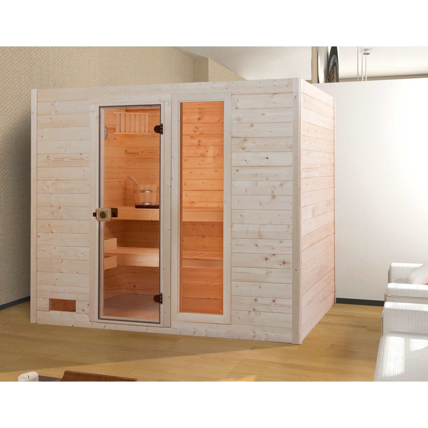 Weka Sauna Valida 2 mit Zusatzfenster, 239 x 203 x 189 cm | 04004581436407