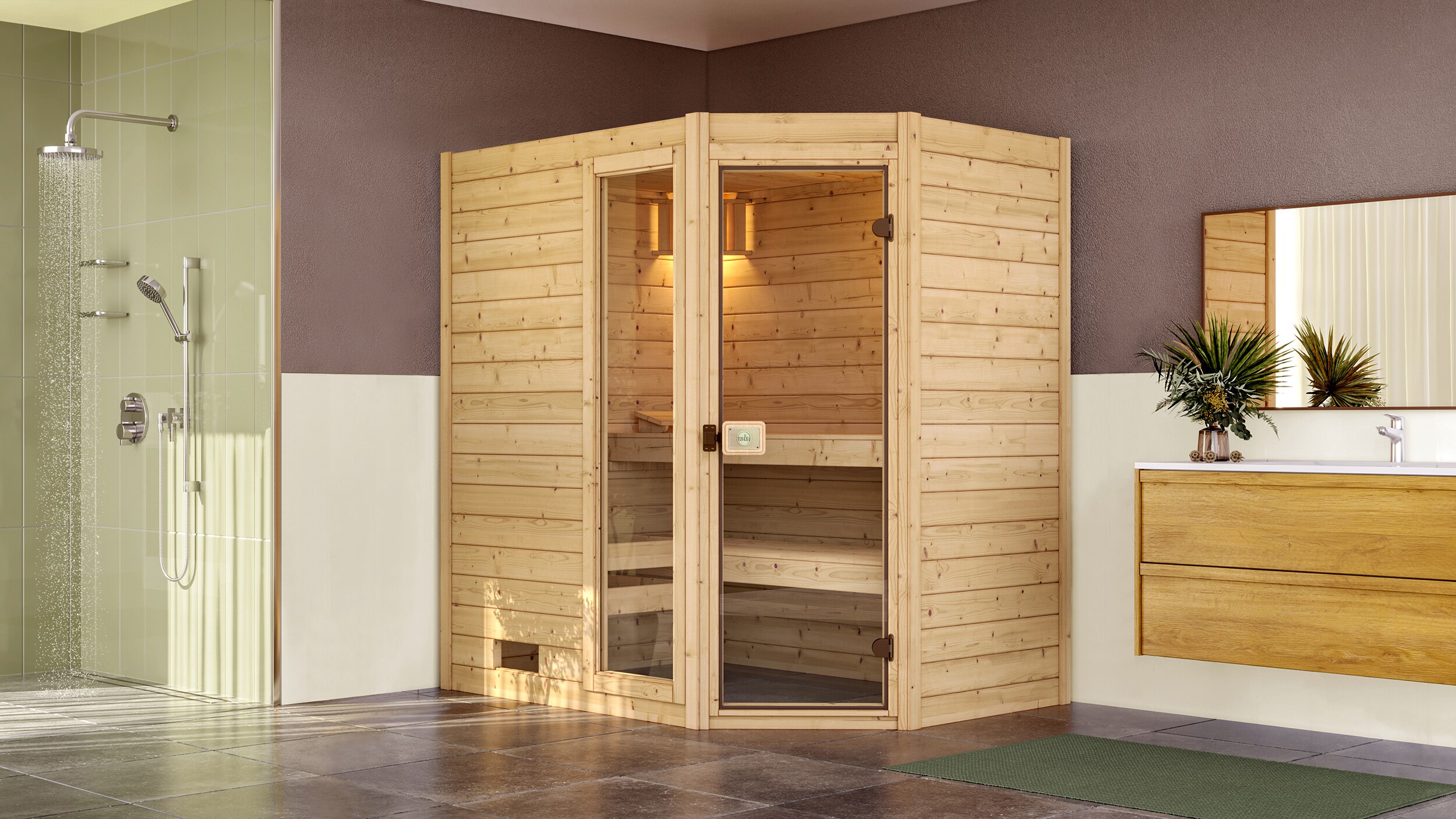 Weka Eck-Sauna Valida 1 Sparset 1, 189 x 203,5 x 139 cm - Bild 1