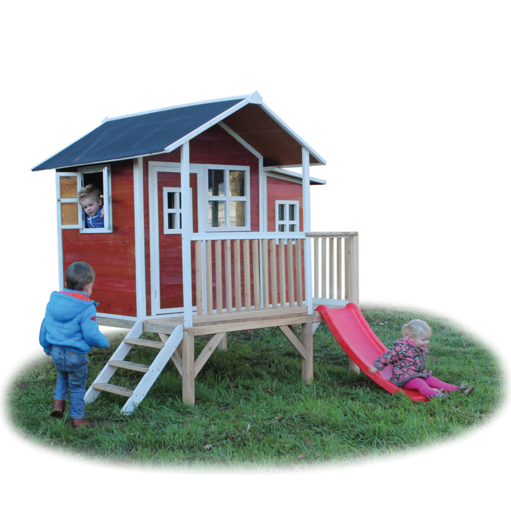 EXIT Loft 350 Holzspielhaus - rot - Bild 1