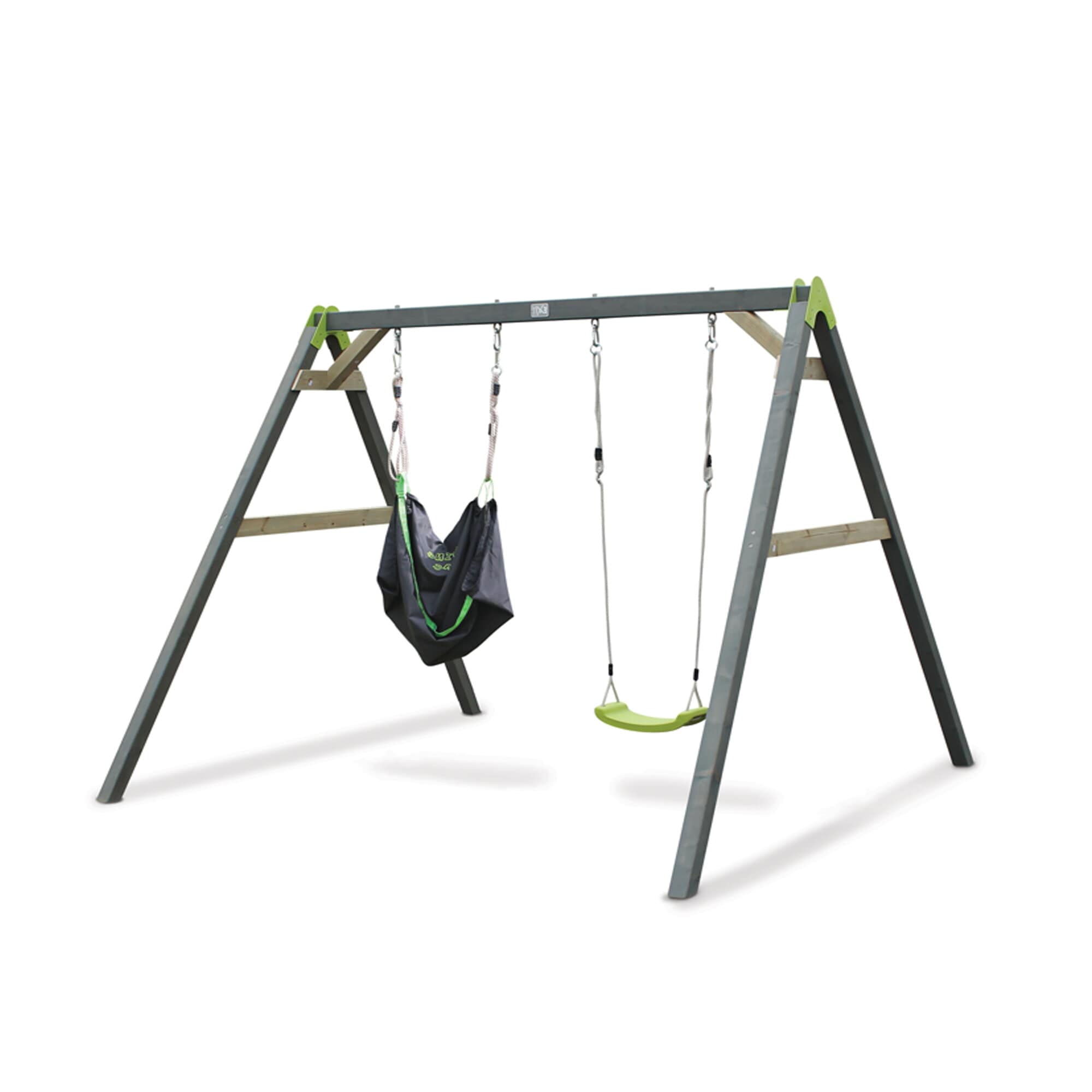 EXIT Aksent Doppelschaukel + EXIT Swingbag Schwarz/ Gr&uuml;n - Bild 1