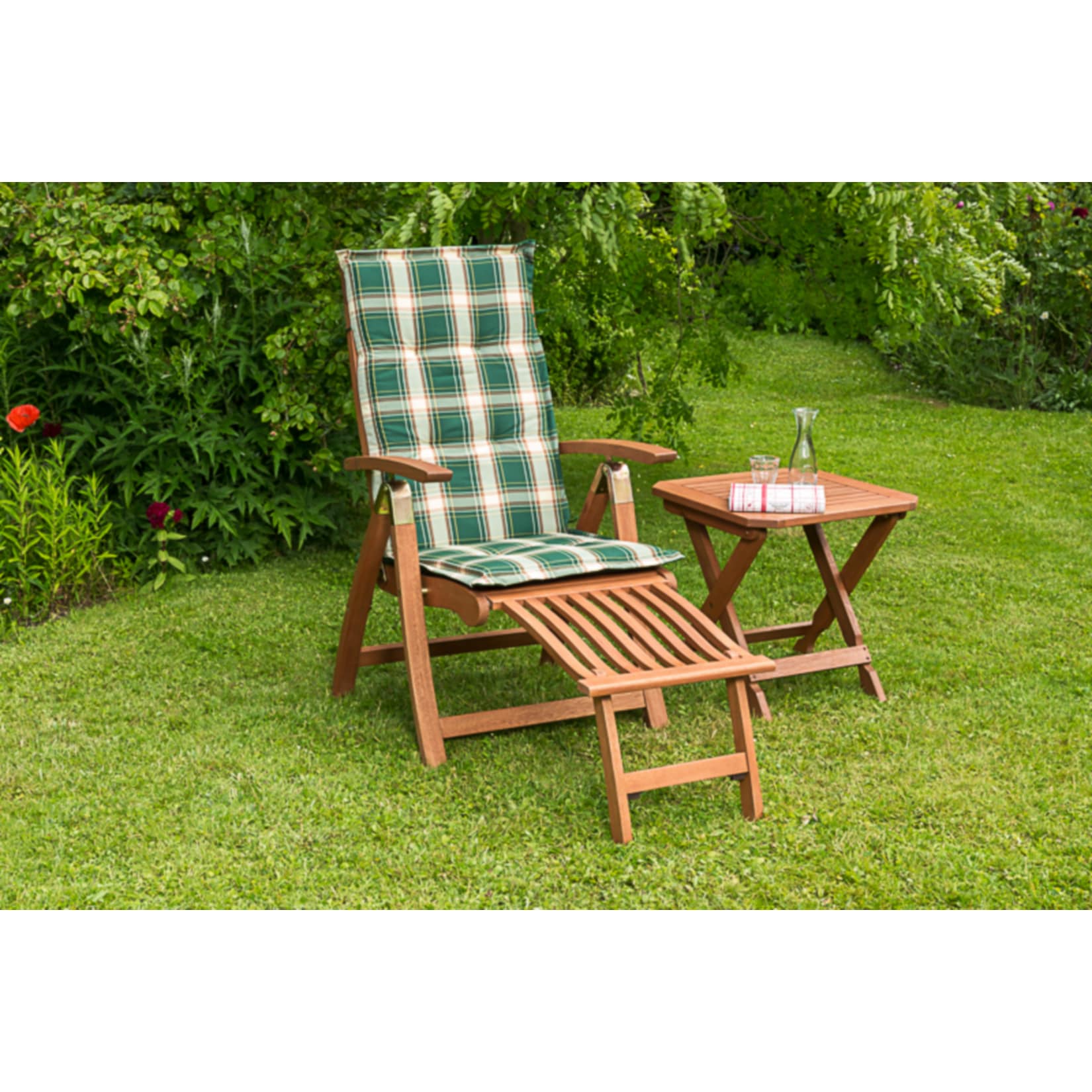 Merxx Klappsessel Comodoro 4-tlg., inkl. Fu&szlig;teil + Hocker + Auflage - Bild 1