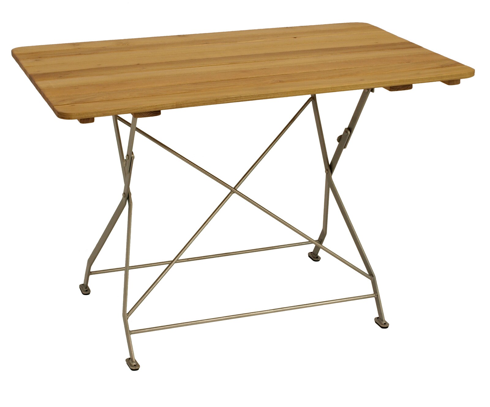 Klapptisch BAD T&Ouml;LZ 70x110cm rechteckig, Flachstahl verzinkt + Robinie - Bild 1
