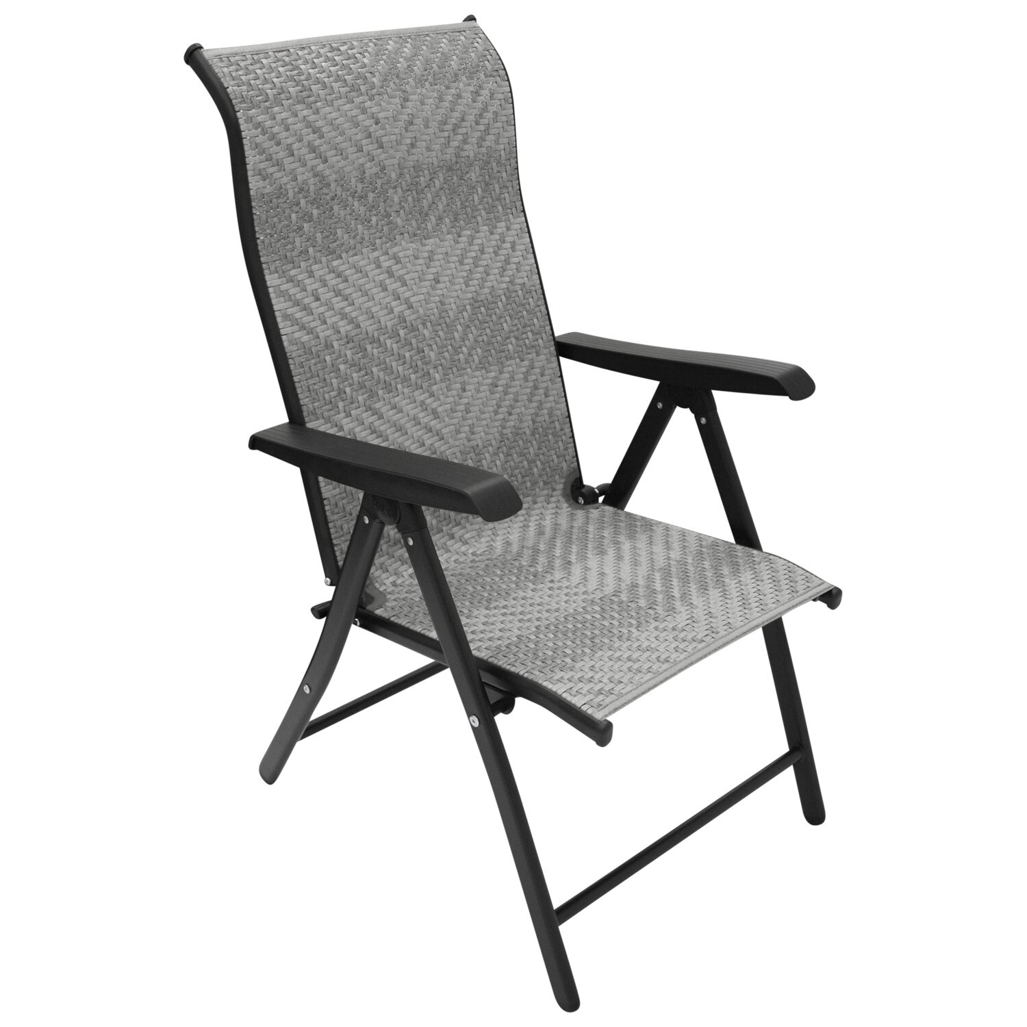 Klappsessel ANTIBES Hochlehner, Metall + Polyrattan grau, klappbar - Bild 1