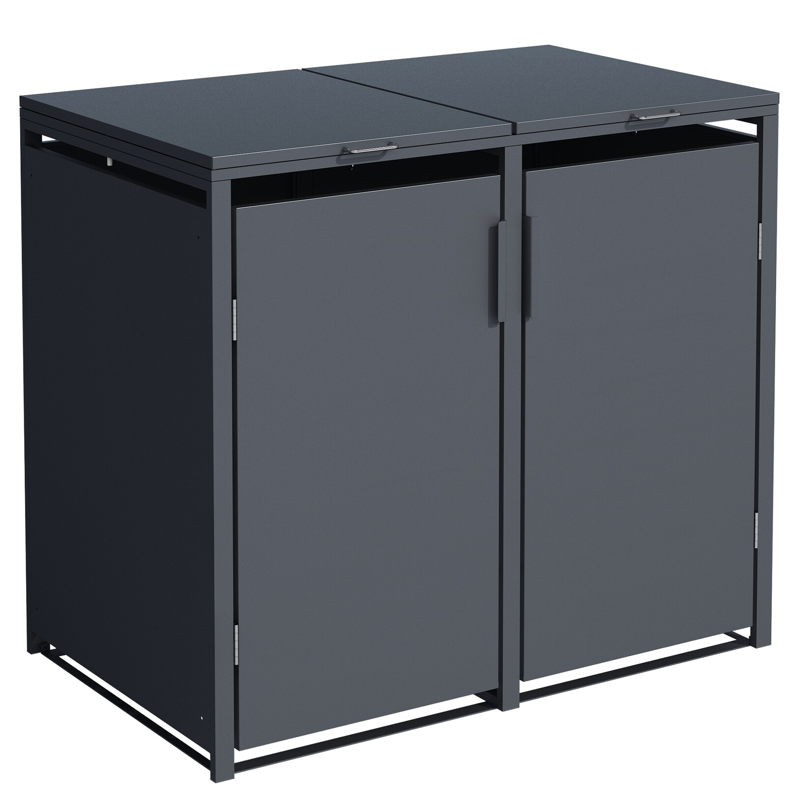 Mülltonnenbox MÜNCHEN 115x62x102cm für 2x KLEINE Tonnen 120 Liter, Stahl anthrazit