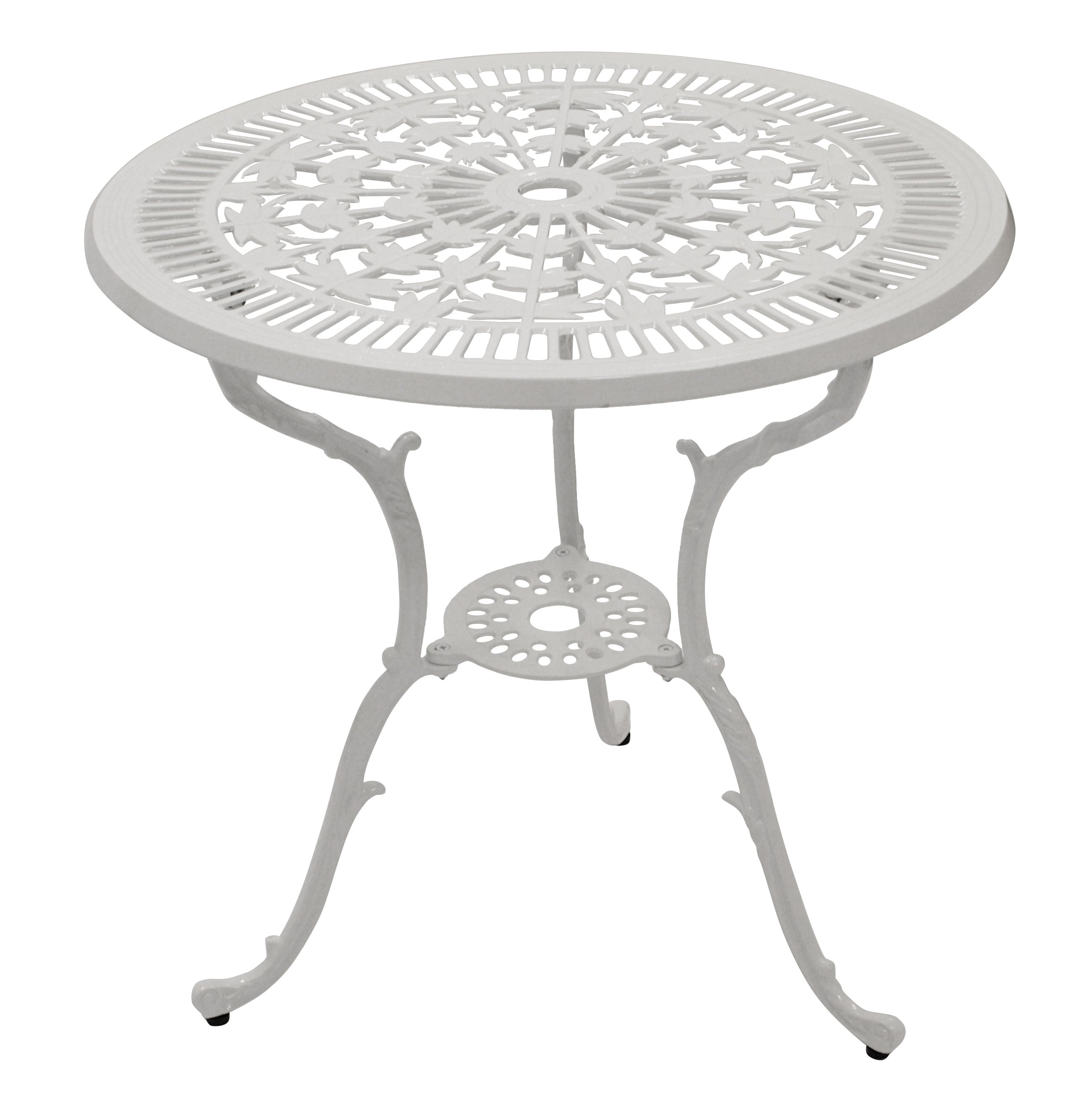 Tisch Jugendstil 70cm rund, Aluguss weiss - Bild 1