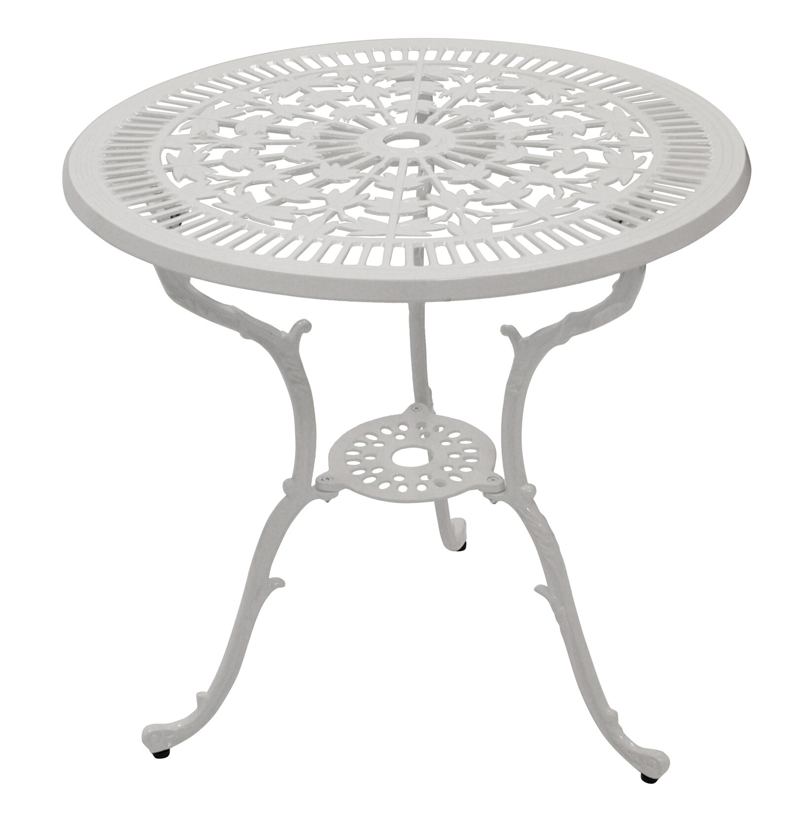 Tisch Jugendstil 70cm rund, Aluguss weiss