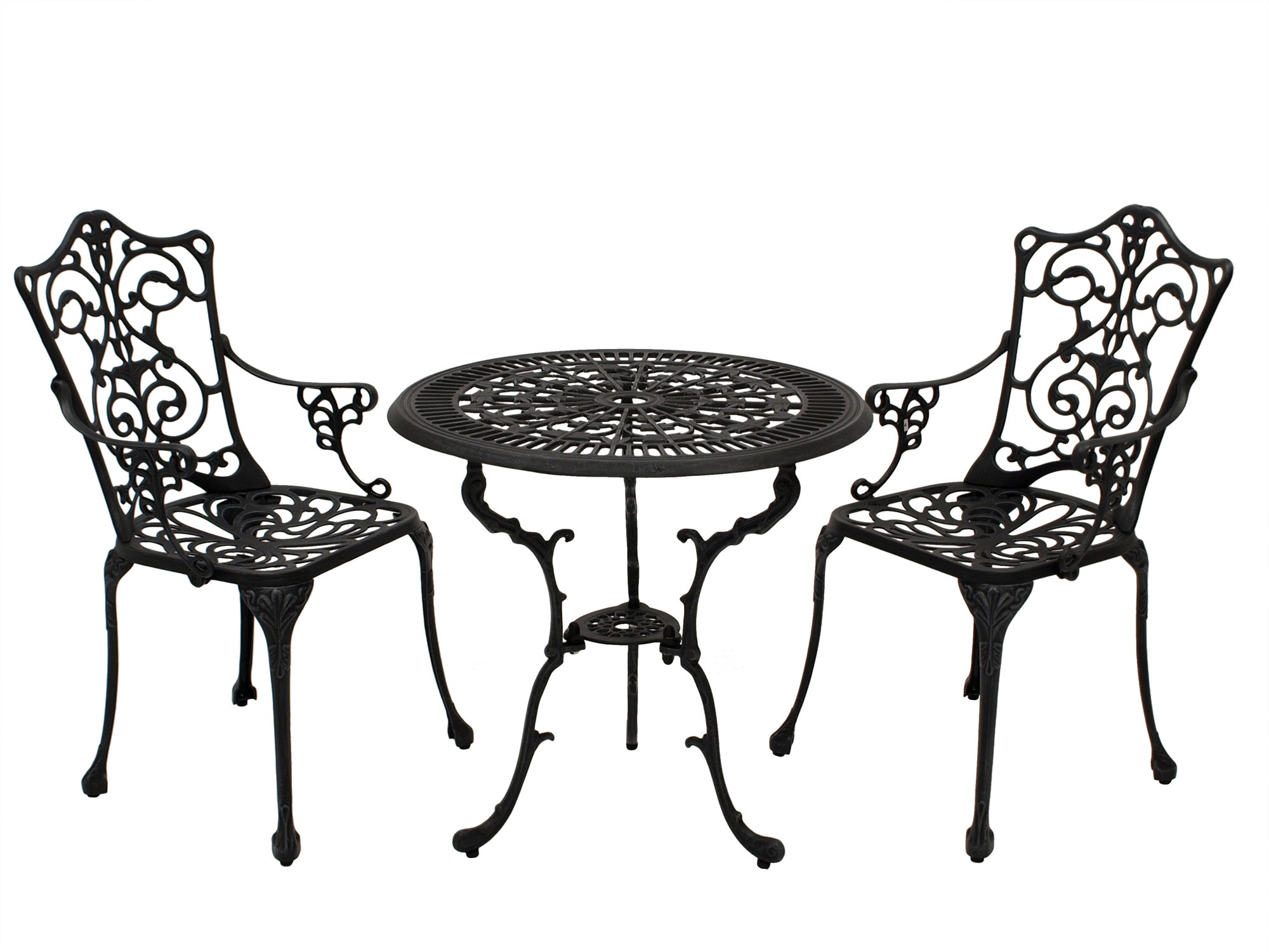 Bistroset Jugendstil 3-teilig, Aluguss grau antik - Bild 1