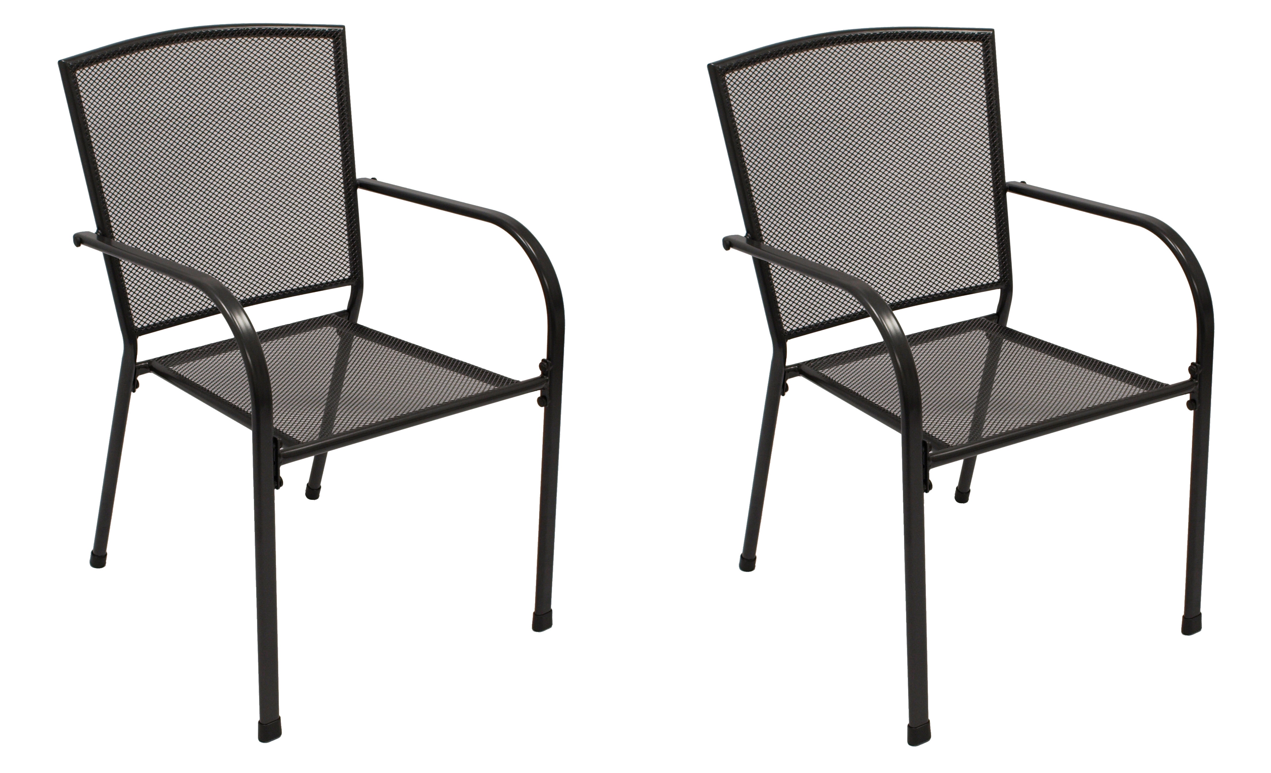 Stapelsessel CLASSIC, Streckmetall anthrazit, 2-er Set - Bild 1