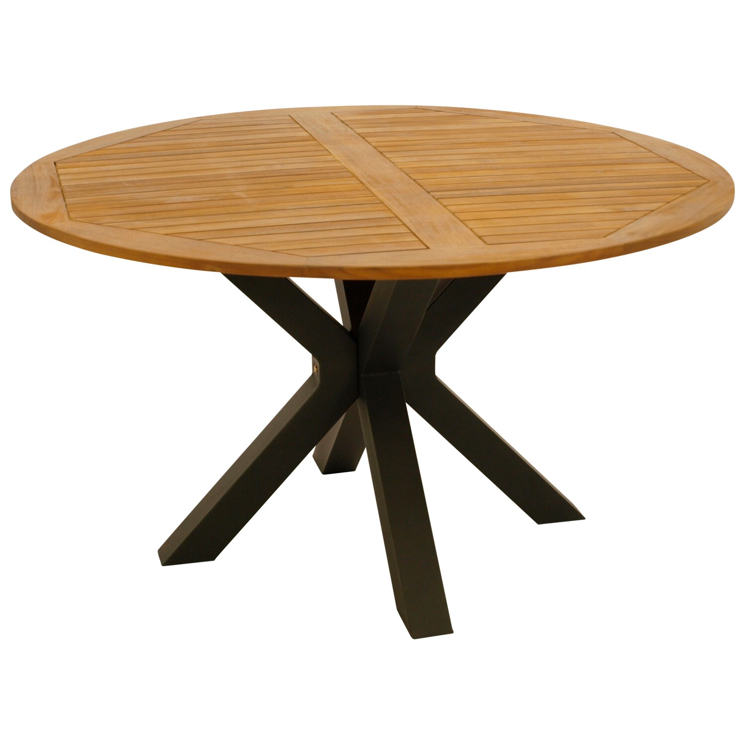 Tisch MADEIRA 130cm rund, Metall anthrazit + Akazie ge&ouml;lt, FSC&reg;-zertifiziert - Bild 1