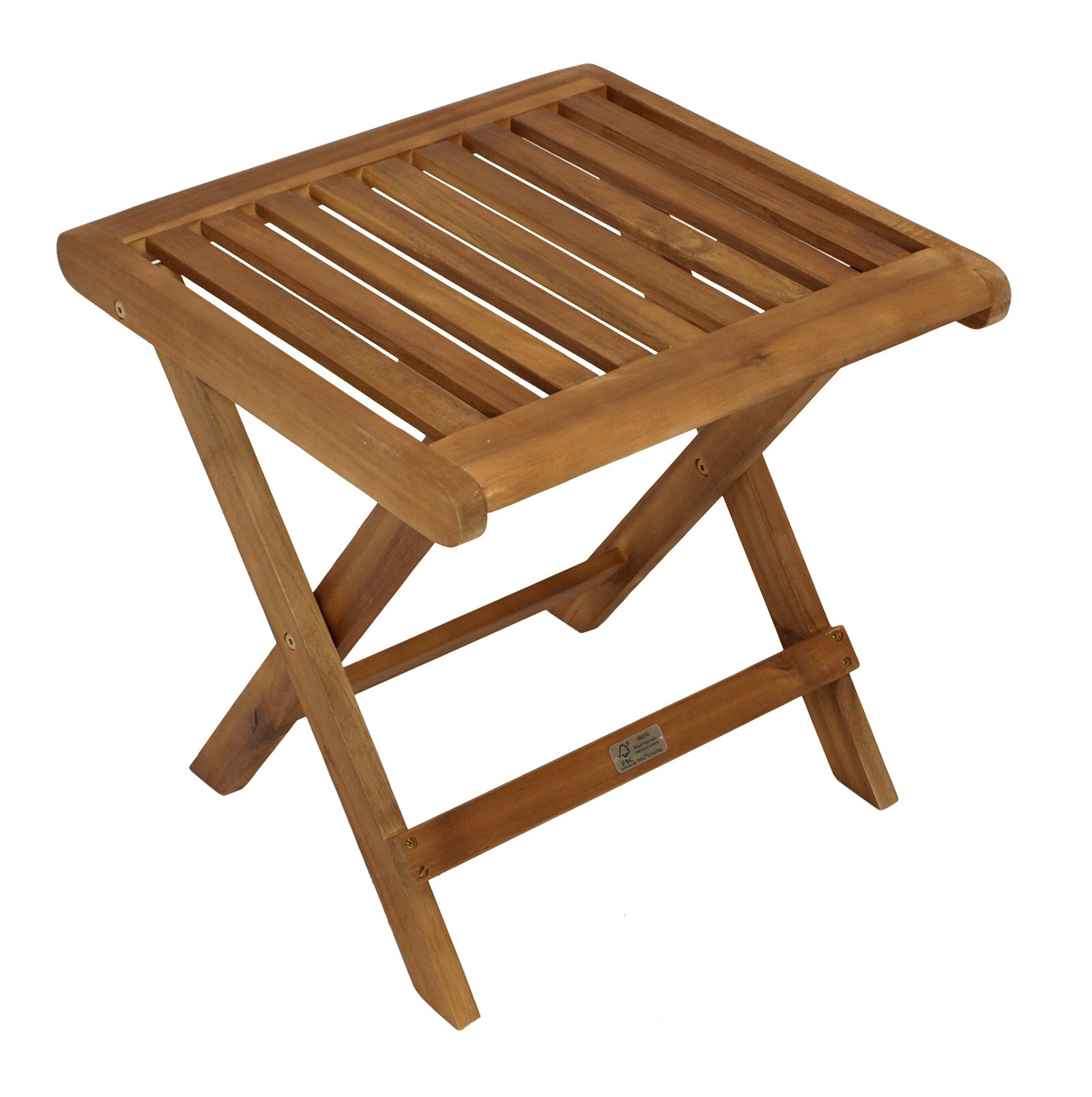 Klapphocker 45x45cm, Akazie ge&ouml;lt - Bild 1
