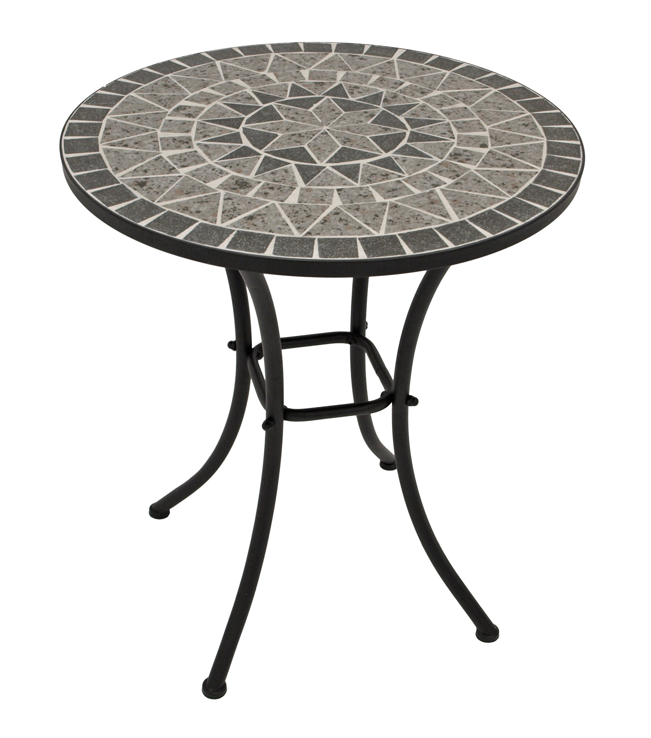 Bistrotisch SIENA 60cm rund, Eisen schwarz und Mosaik grau - Bild 1