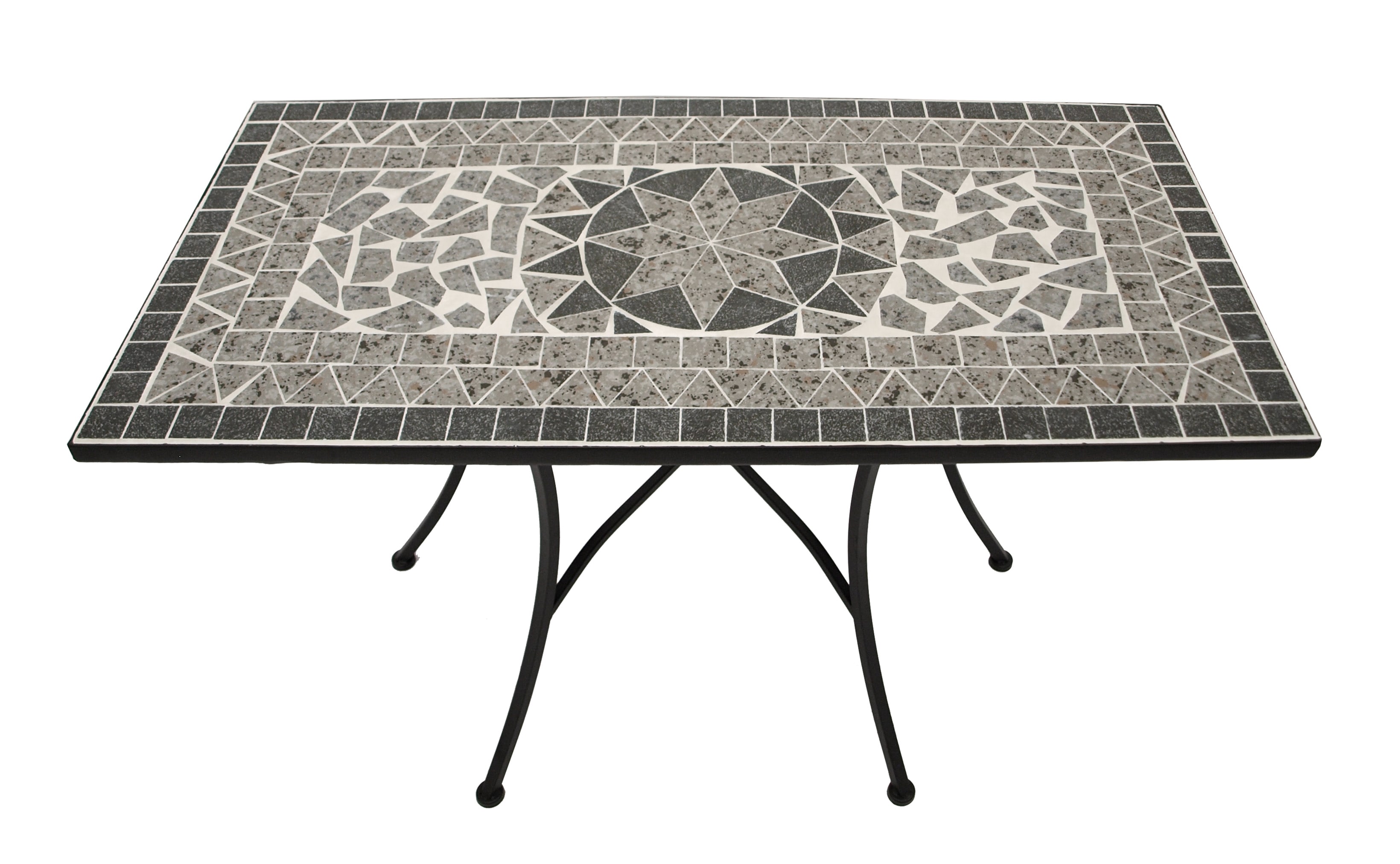 Wandtisch SIENA rechteckig 45x90cm, Eisen + Mosaik grau - Bild 1