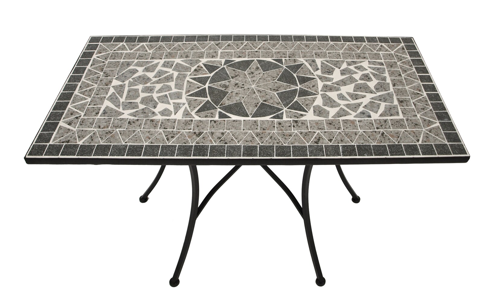 Wandtisch SIENA rechteckig 45x90cm, Eisen + Mosaik grau