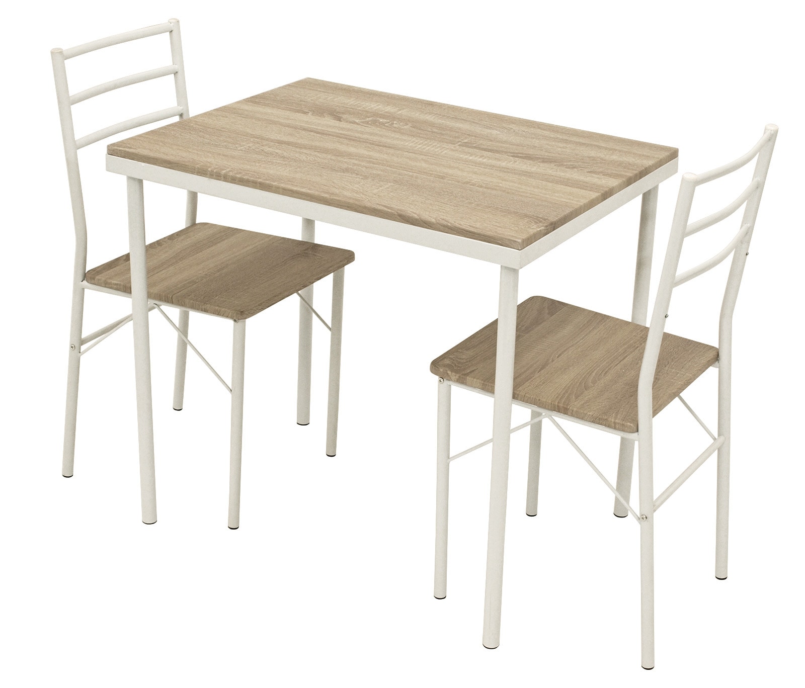 Essgruppe K&Ouml;LN 3-teilig, Metallgestell, Oberfl&auml;che Eiche Dekor - Bild 1