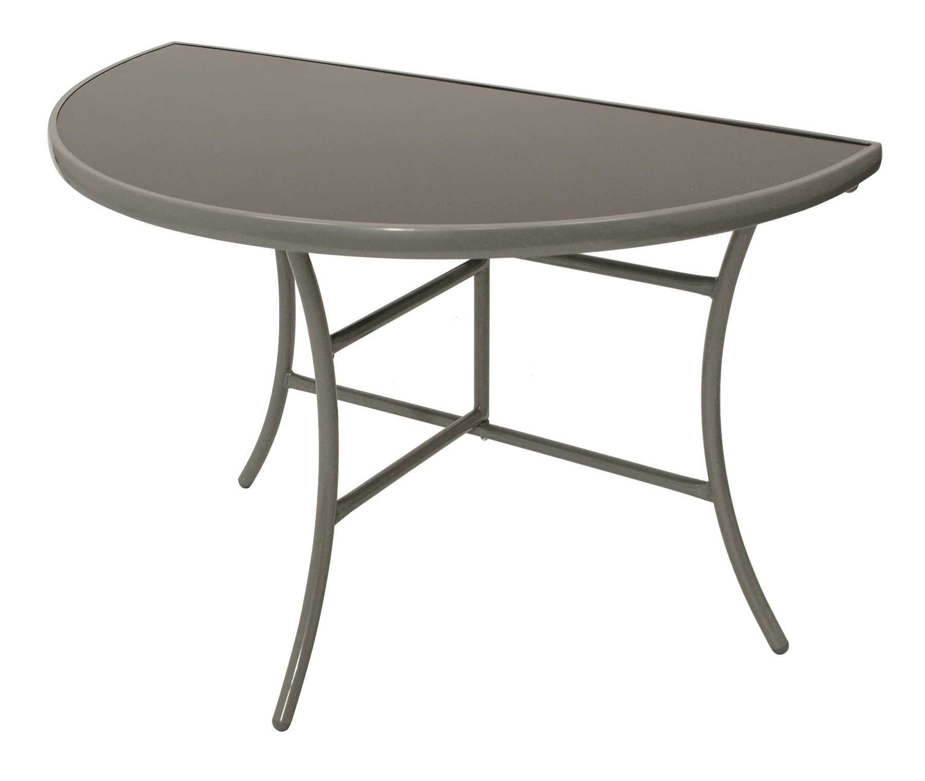Wandtisch Palermo halbrund, Metall + Glas schwarz - Bild 1