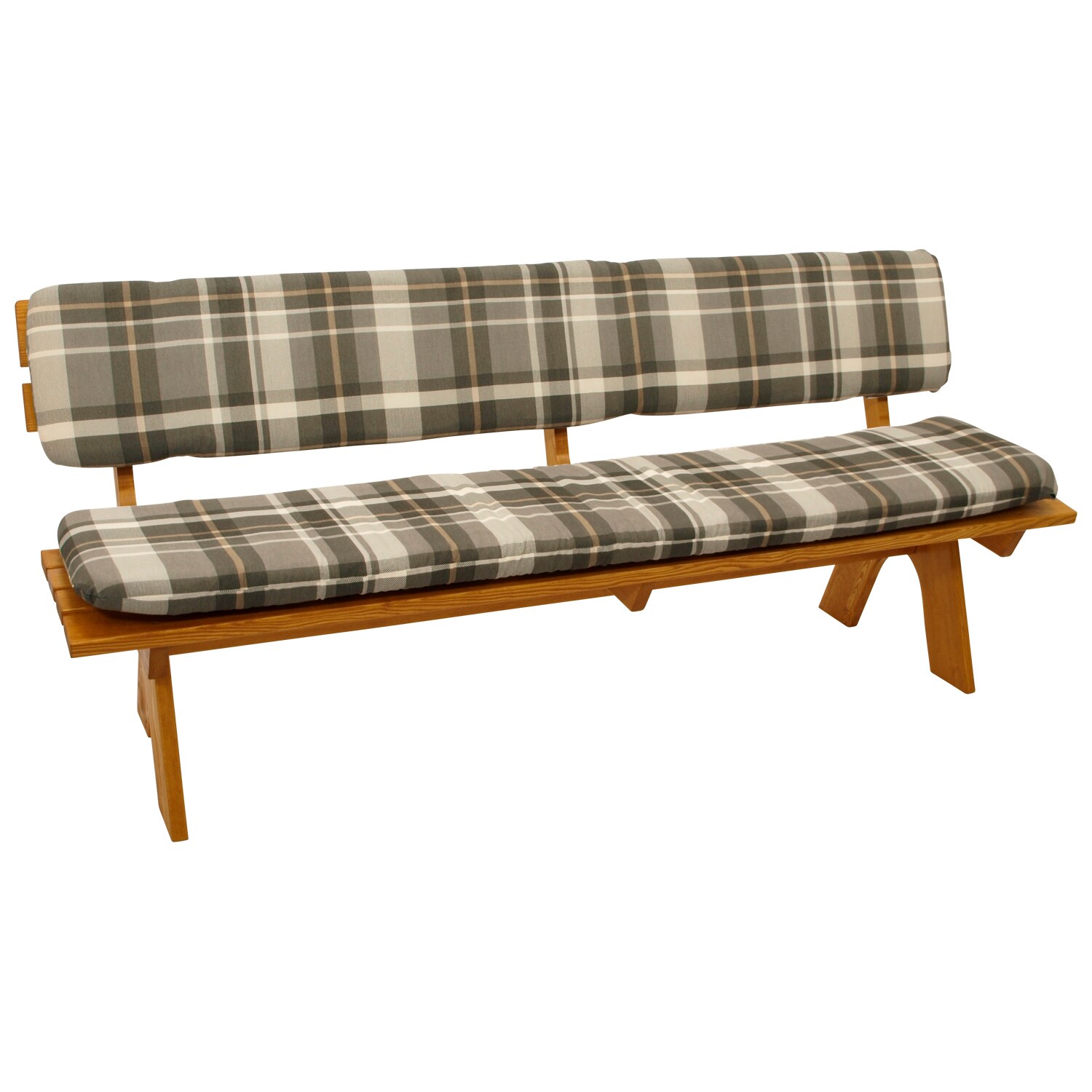 Auflagenset SEATTLE f&uuml;r Bank 4-sitzer 195cm, grau/beige kariert, 2-teilig - Bild 1