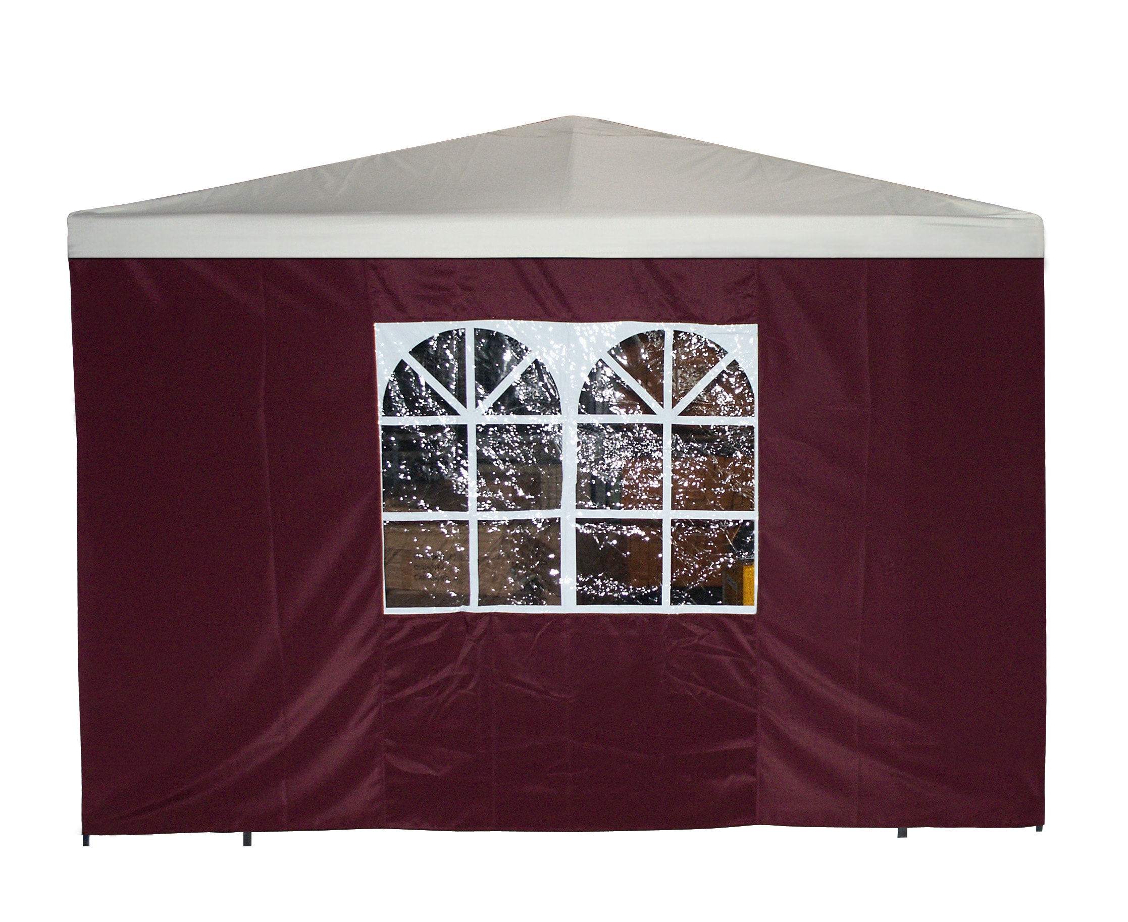 Seitenplane f&uuml;r Pavillon, 3x1,9 Meter, Polyester bordeaux mit Fenster - Bild 1