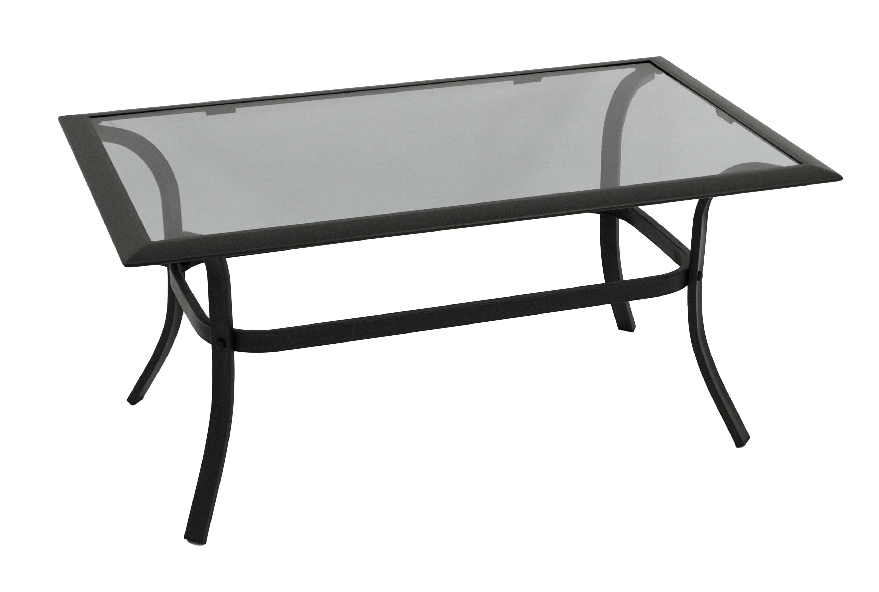 Beistelltisch ZAGREB 102x61x48cm, Stahl schwarz + Glas grau get&ouml;nt - Bild 1