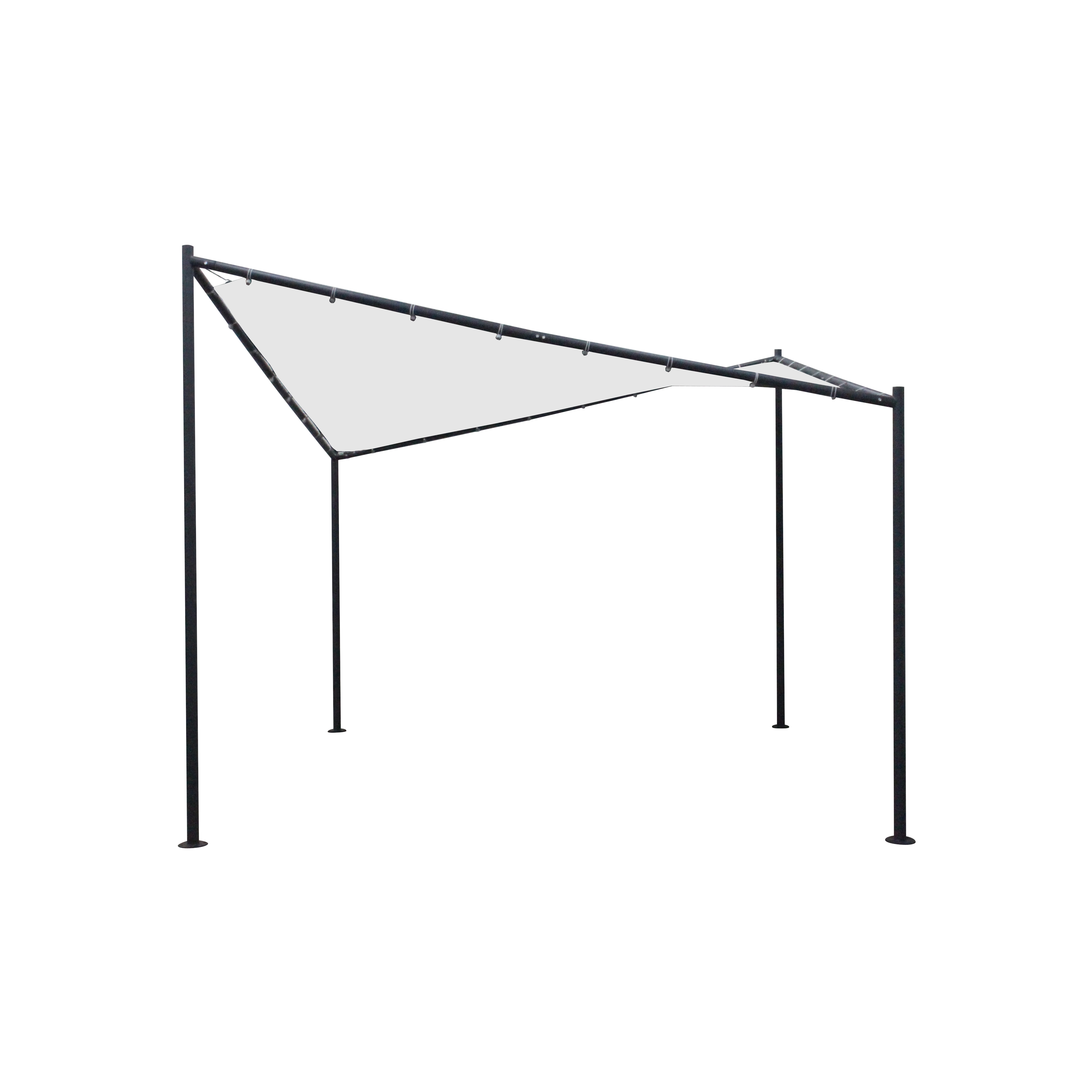 Sonnensegel Pavillon ORLANDO 3,5x3,5  Meter mit Plane PVC-bechichtet weiss - Bild 1