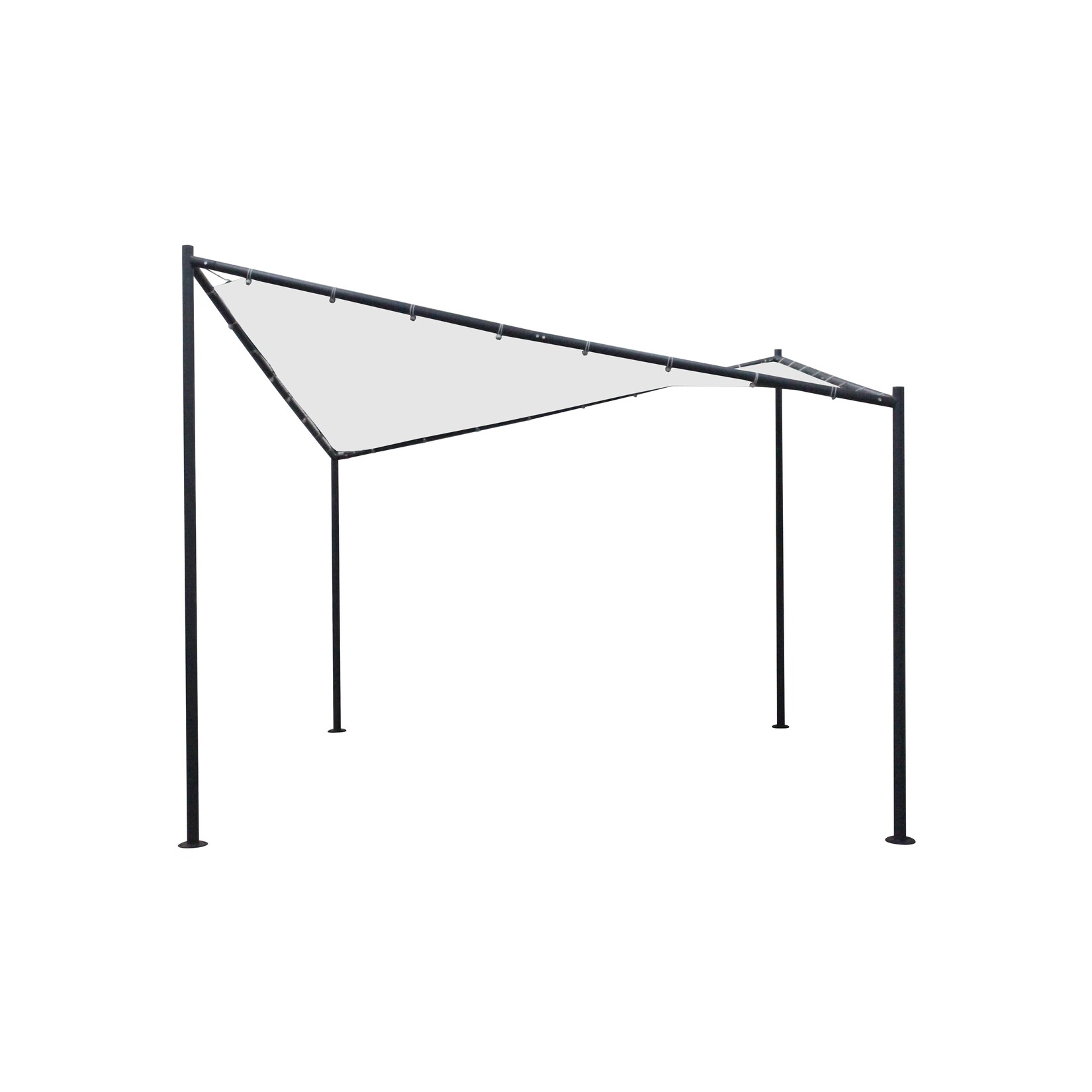 Sonnensegel Pavillon ORLANDO 3,5x3,5 Meter mit Plane PVC-bechichtet weiss