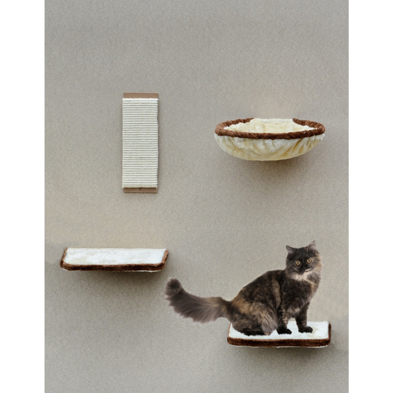 Silvio Design Katzen-Kletterwand 4-teilig beige-braun - Bild 1