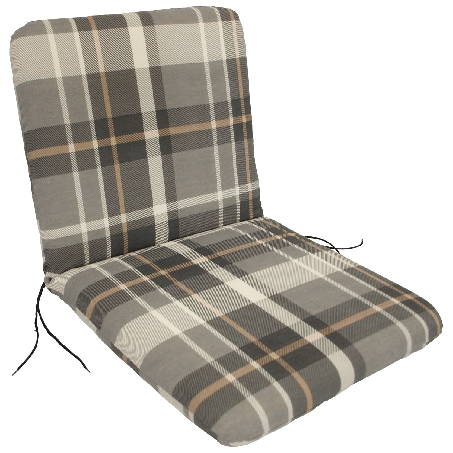 Auflage SEATTLE f&uuml;r Sessel, grau/beige kariert - Bild 1