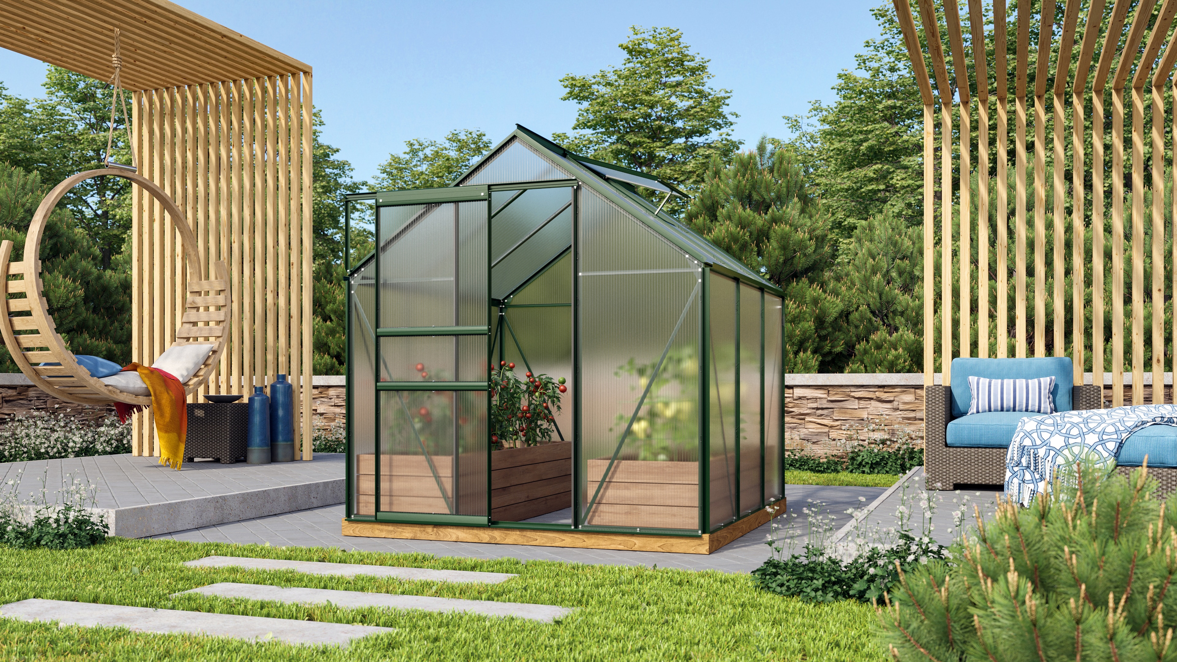 Vitavia Venus 3800 Gew&auml;chshaus 6mm HKP gr&uuml;n - Bild 1