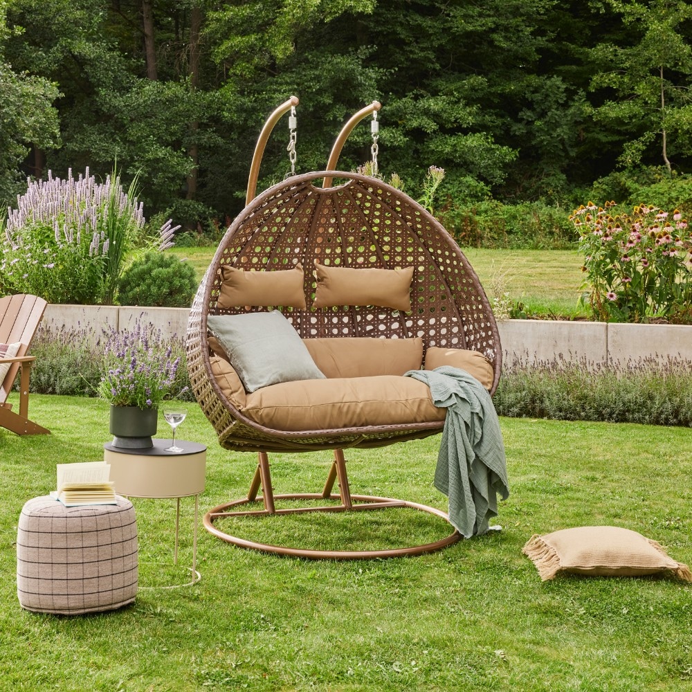 Home Deluxe Polyrattan H&auml;ngesessel &laquo;Twin&raquo; | versch. Farben - Bild 1