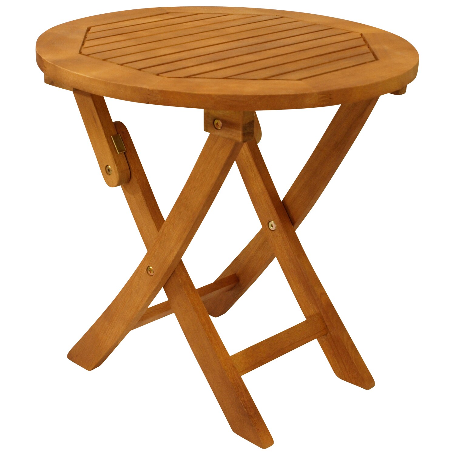 Klapp - Beistelltisch SAIGON 48cm rund, Eukalyptus ge&ouml;lt, - Bild 1