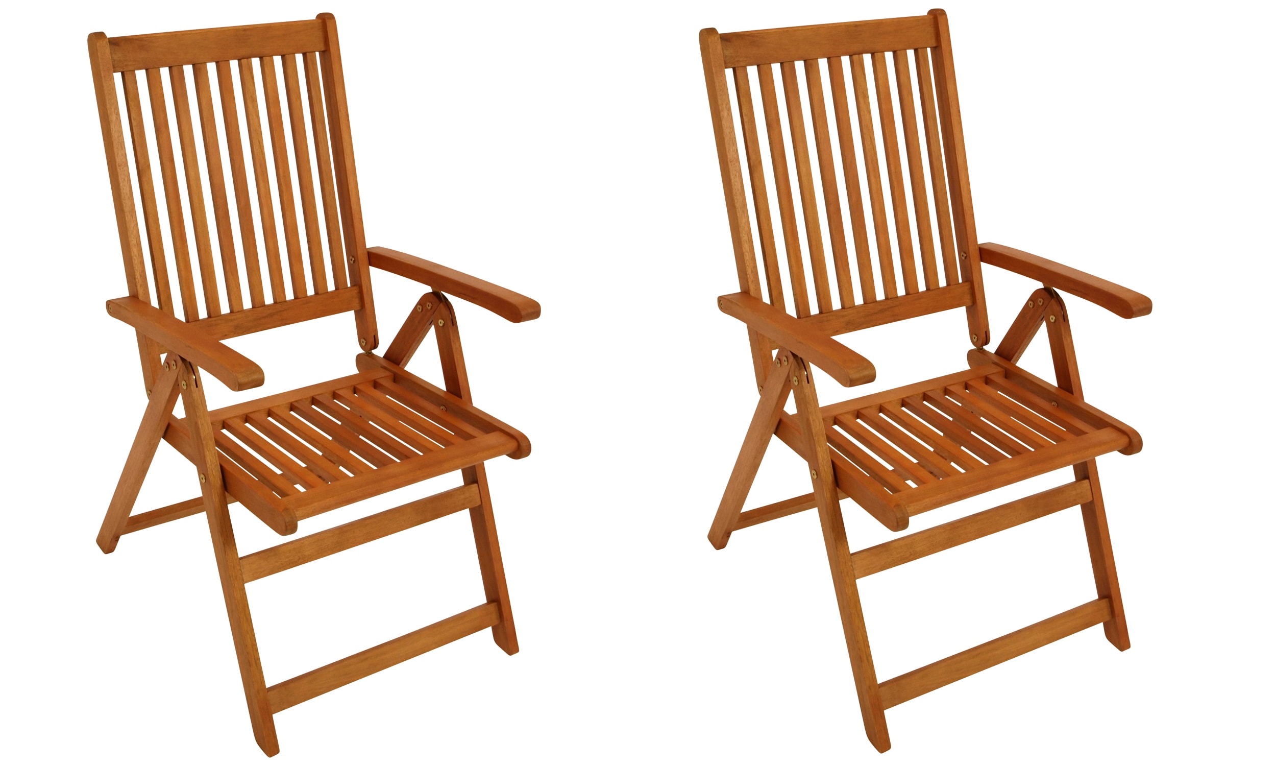 Klappsessel LAGO 2-er Set, 8-fach verstellbar, Eukalyptus ge&ouml;lt - Bild 1