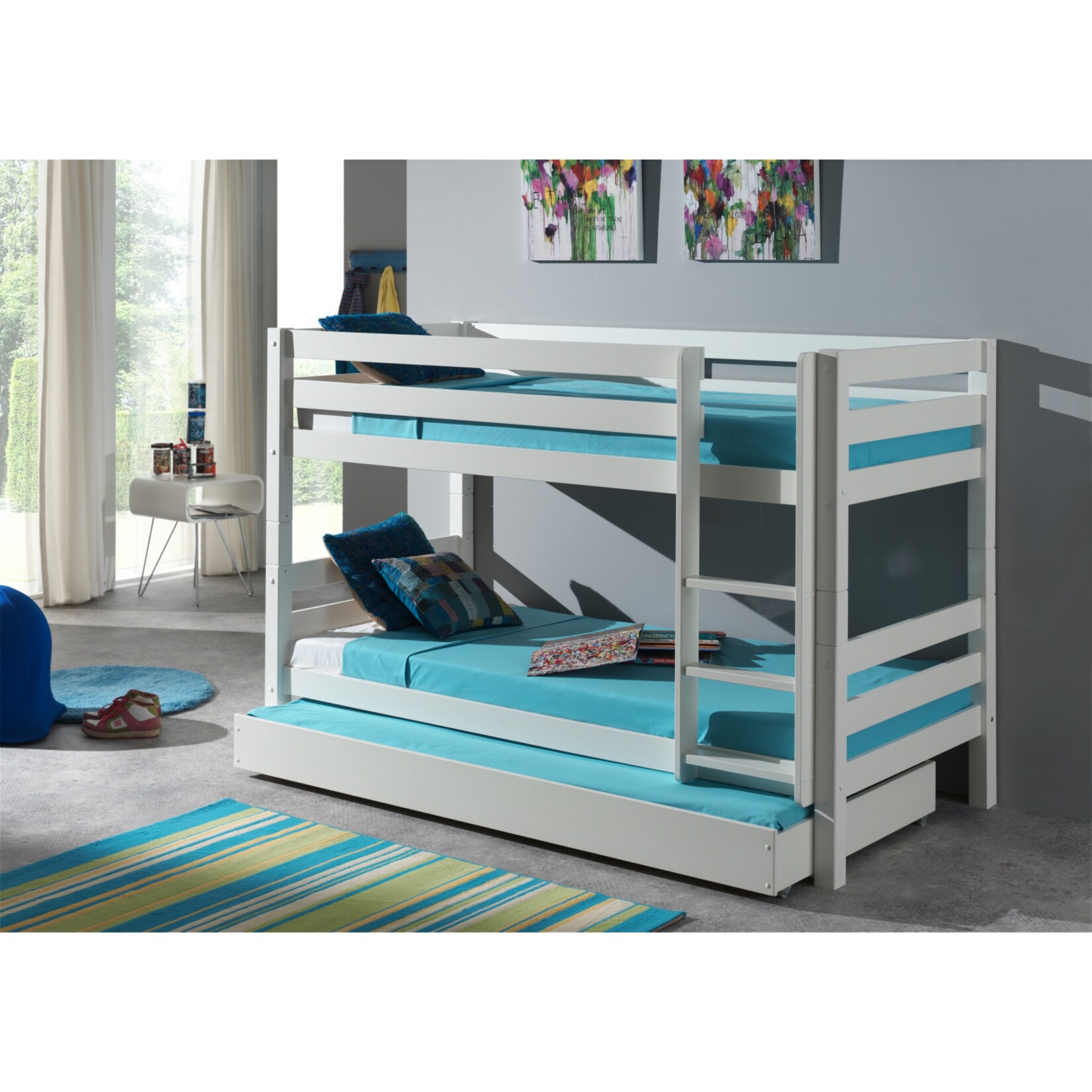 Vipack Furniture Etagenbett Pino mit Bettschublade, weiß | 05420070212717
