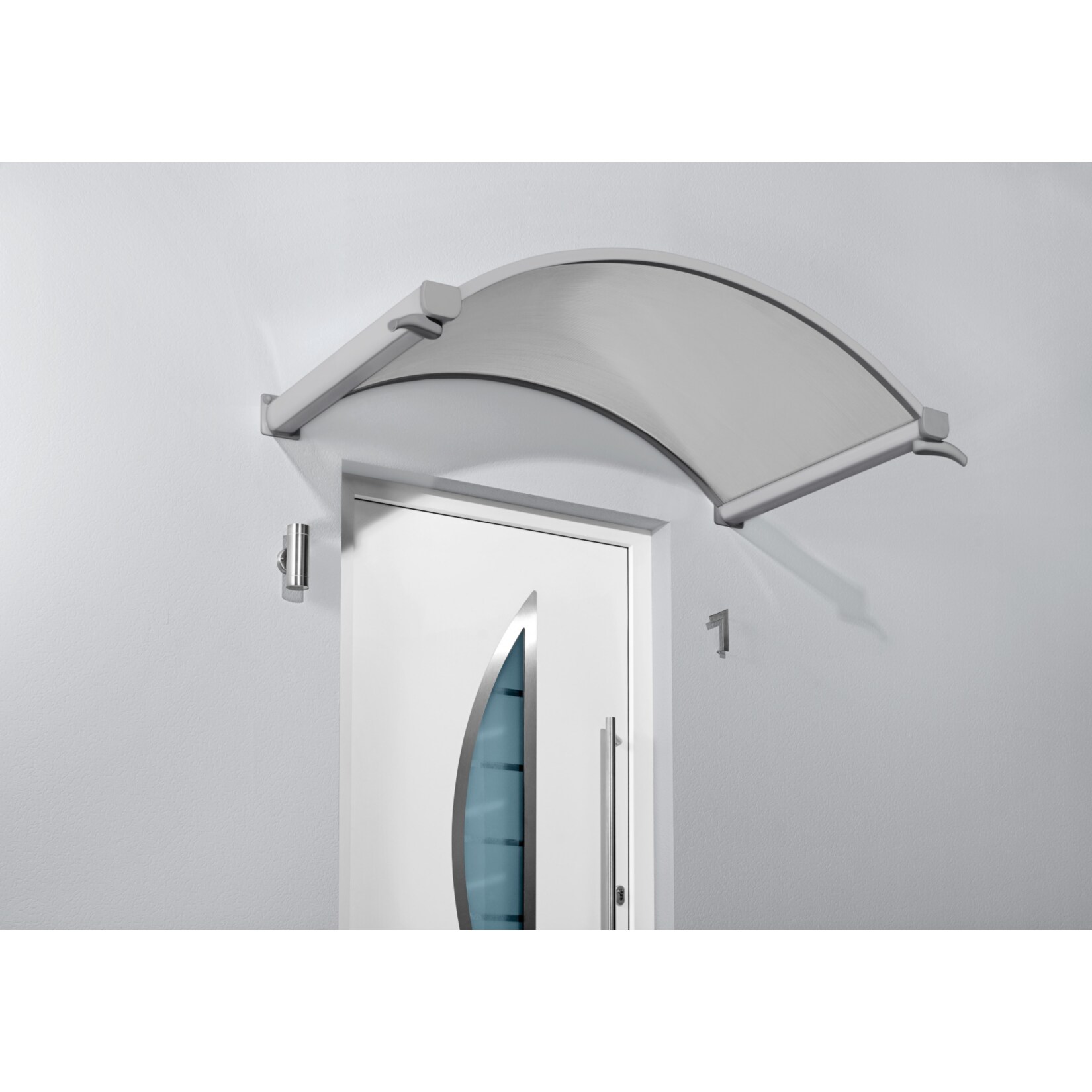 Gutta Typ NO Klar Rundbogenvordach, 160 x 90 cm, Edelstahl - Bild 1