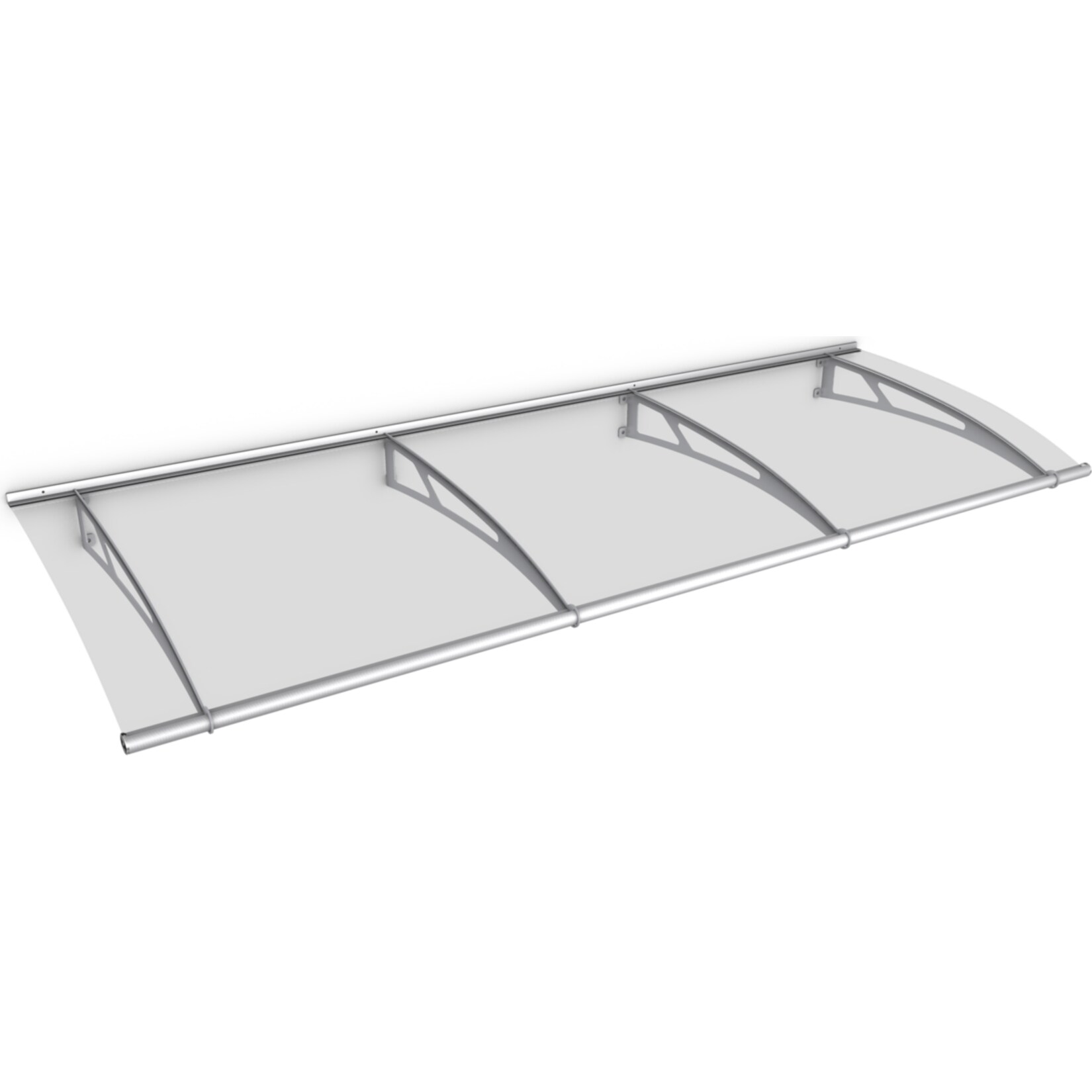 Gutta Typ L Pultvordach Edelstahl, 270 x 95 cm, klar - Bild 1