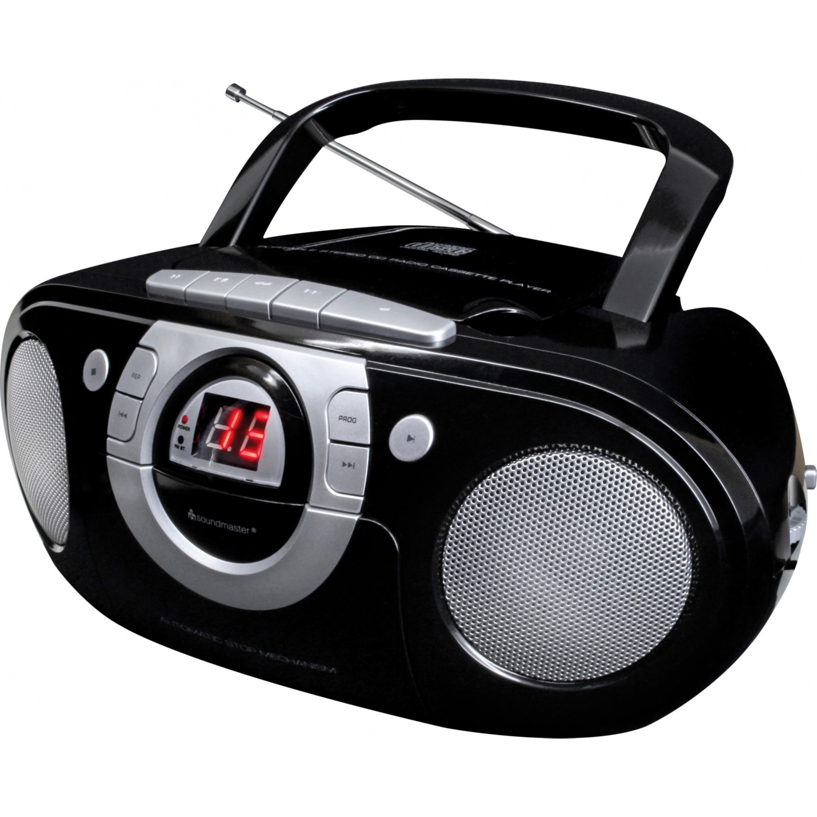Soundmaster SCD5100SW Radio-Kassettenspieler mit CD-Spieler - schwarz - Bild 1