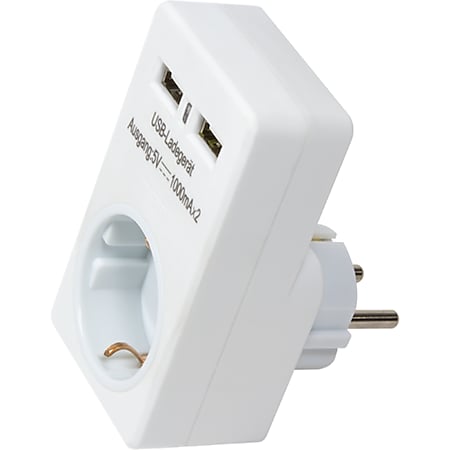 LogiLink PA0112 USB-Steckdosen Adapter, 2x 1A USB - Bild 1