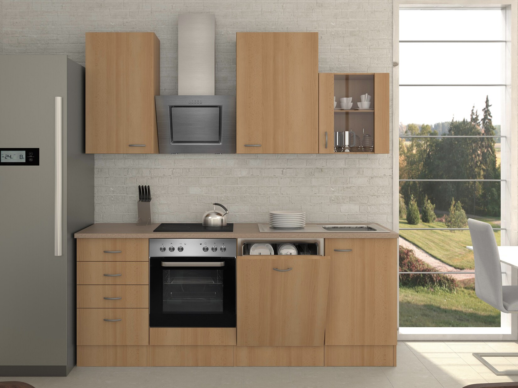 Flex-Well Küchenzeile 220 cm G-220-1703-012 Nano