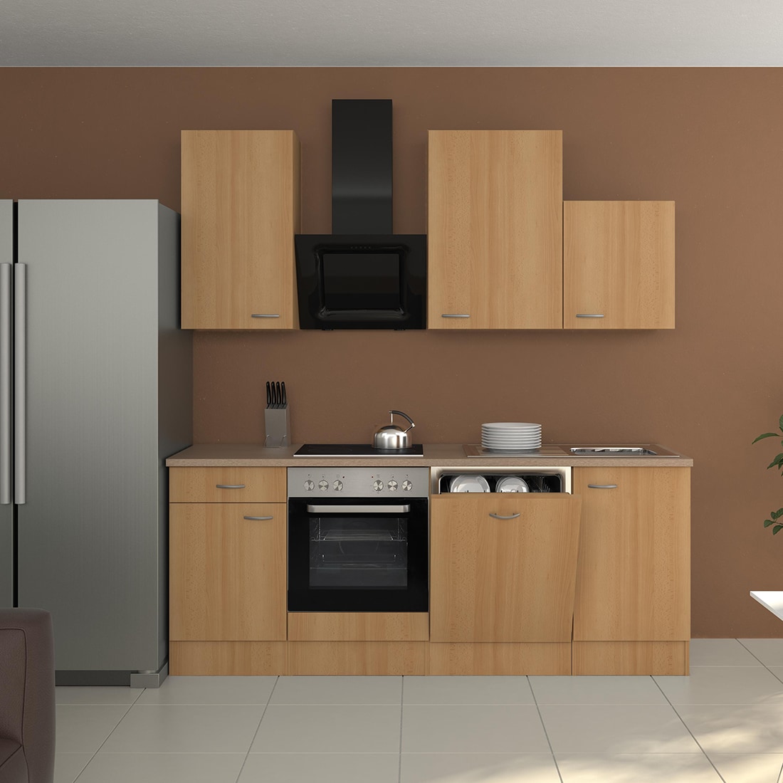 Flex-Well K&uuml;chenzeile 220 cm G-220-1701-017 Nano - Bild 1