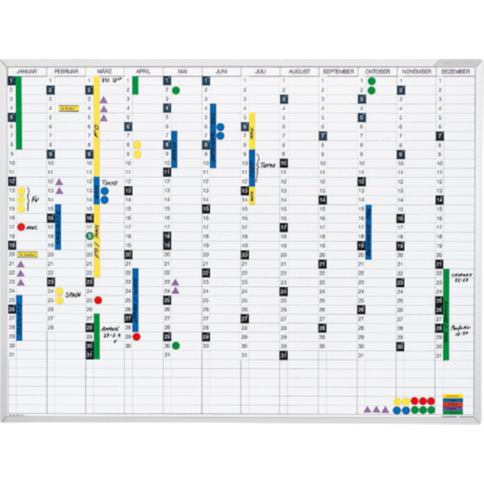 magnetoplan Permanente Jahres&uuml;bersicht - 900 x 600 mm - Bild 1