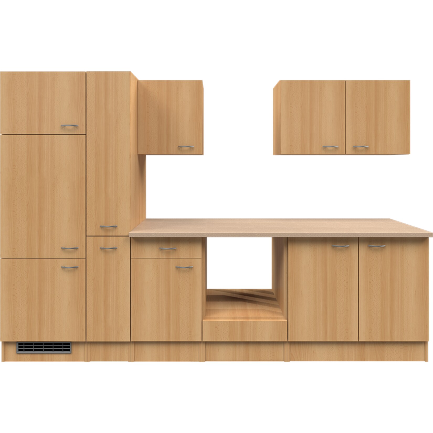 Flex-Well K&uuml;chenzeile ohne E-Ger&auml;te 300 cm L-300-2502-028 Nano - Bild 1