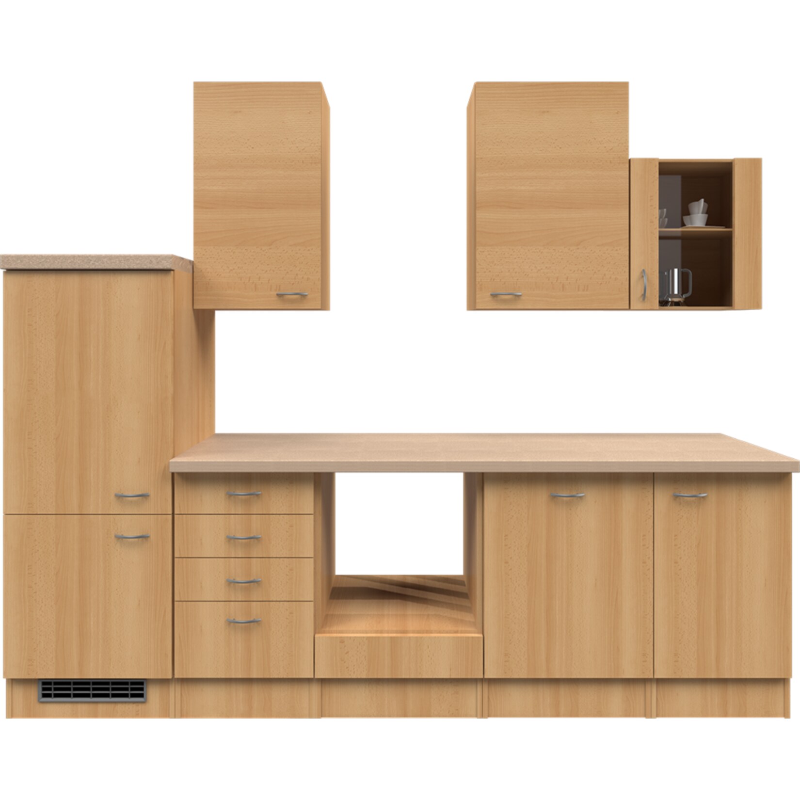 Flex-Well K&uuml;chenzeile ohne E-Ger&auml;te 280 cm L-280-2305-014 Nano - Bild 1