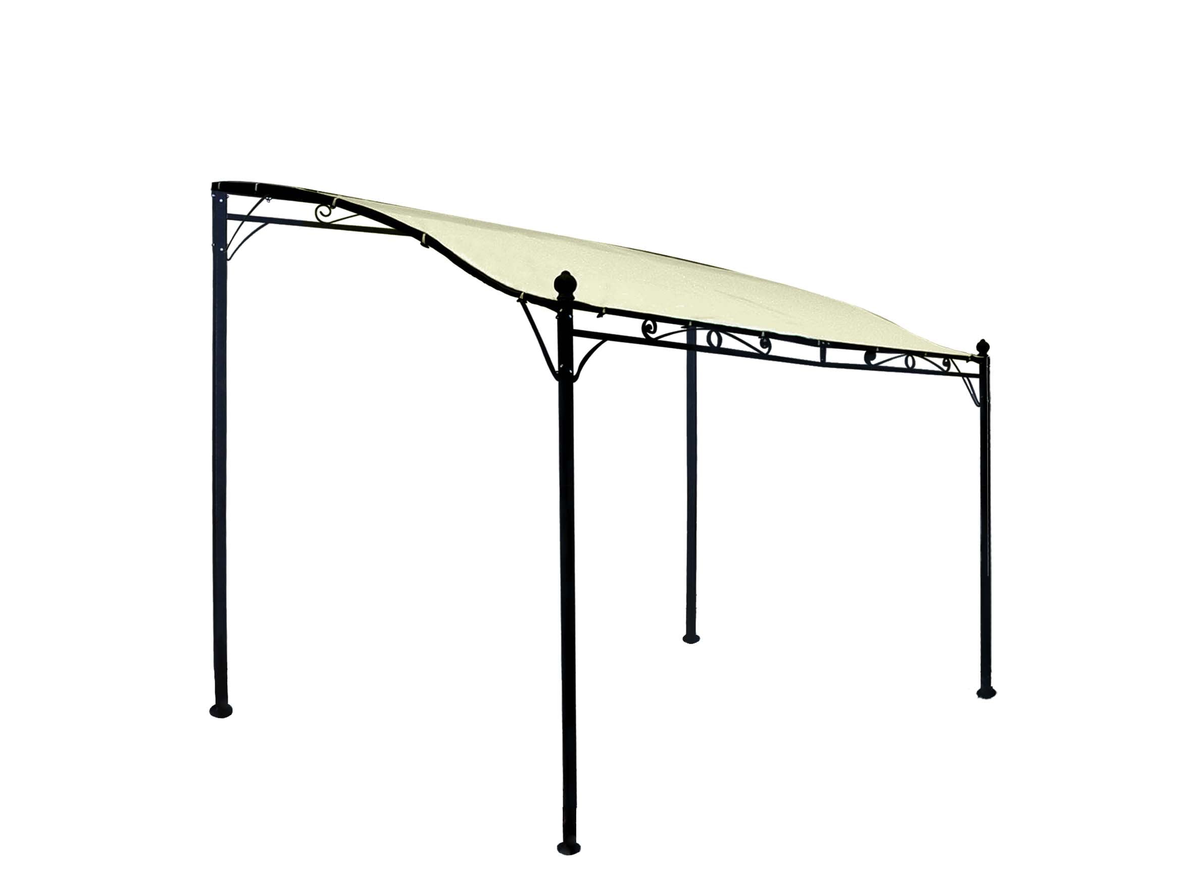 Anbaupavillon MANTOVA 3x2,5 Meter, Stahl dunkel, Plane PVC-beschichtet &eacute;cru - Bild 1
