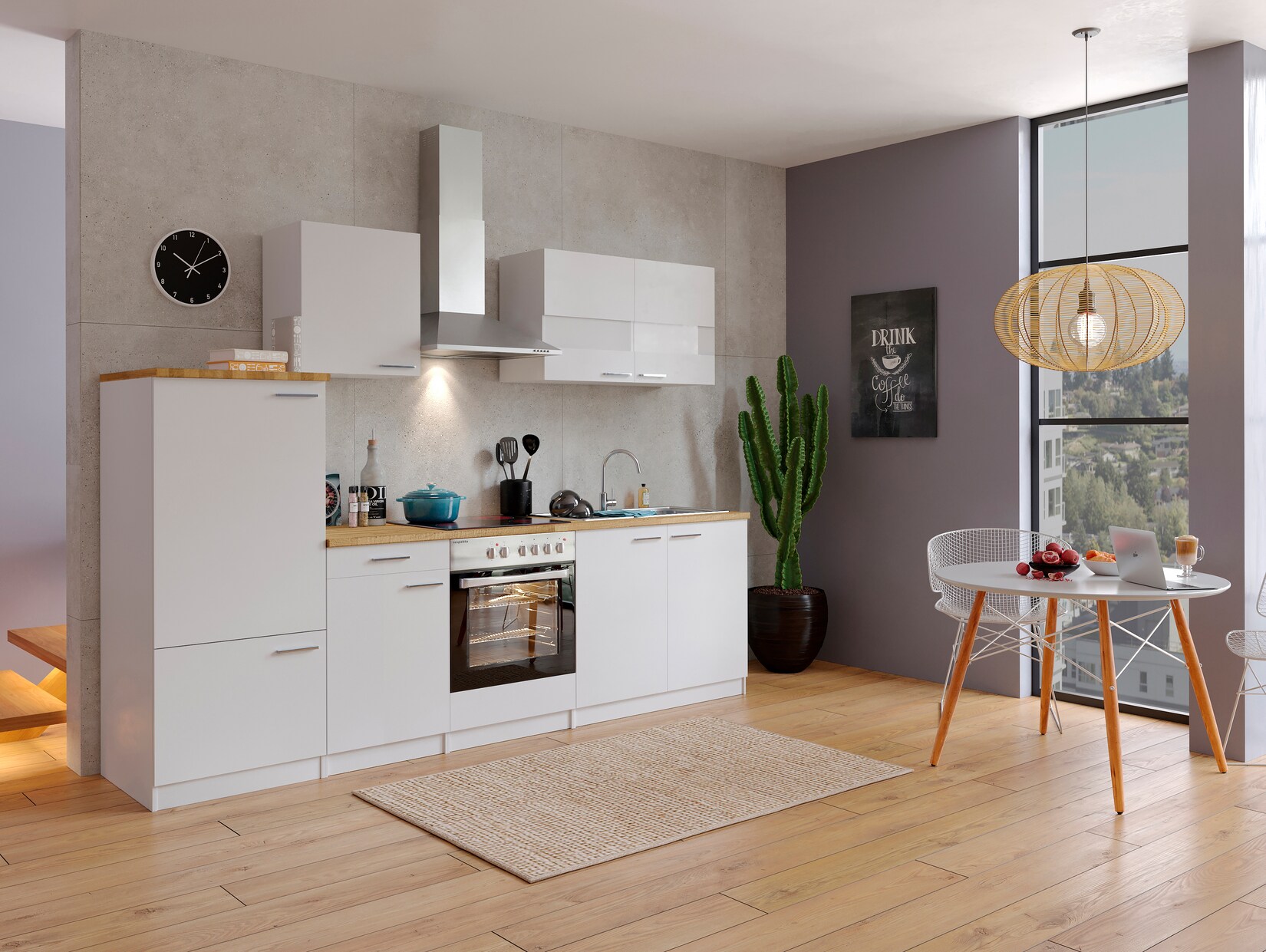 Respekta Küchenzeile KB270WWC 270 cm Weiß | 04260515335134