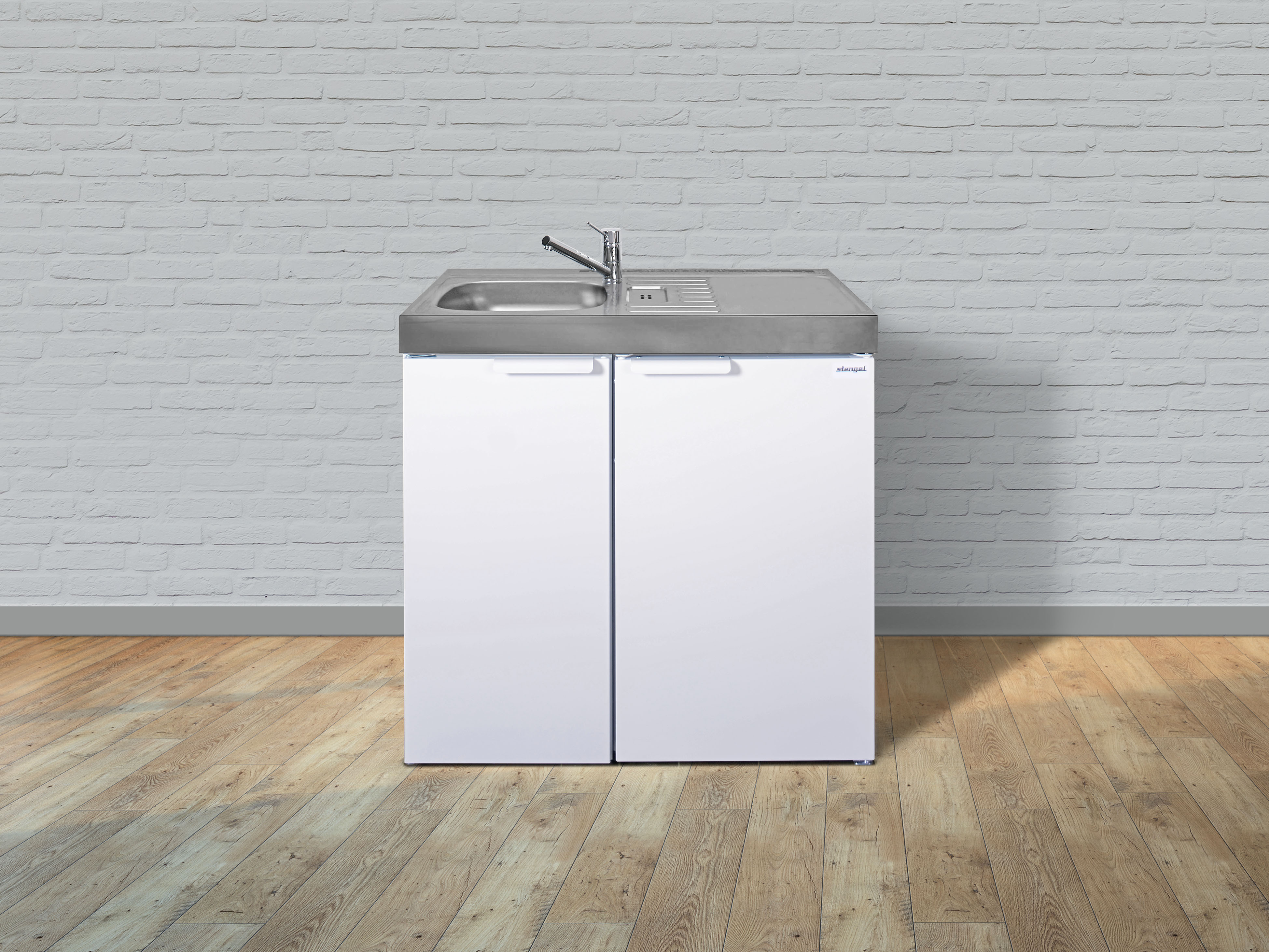 Stengel K&uuml;chen Kitchenline MK 90 wei&szlig; - ohne Kochfeld rechts, Becken links - Bild 1