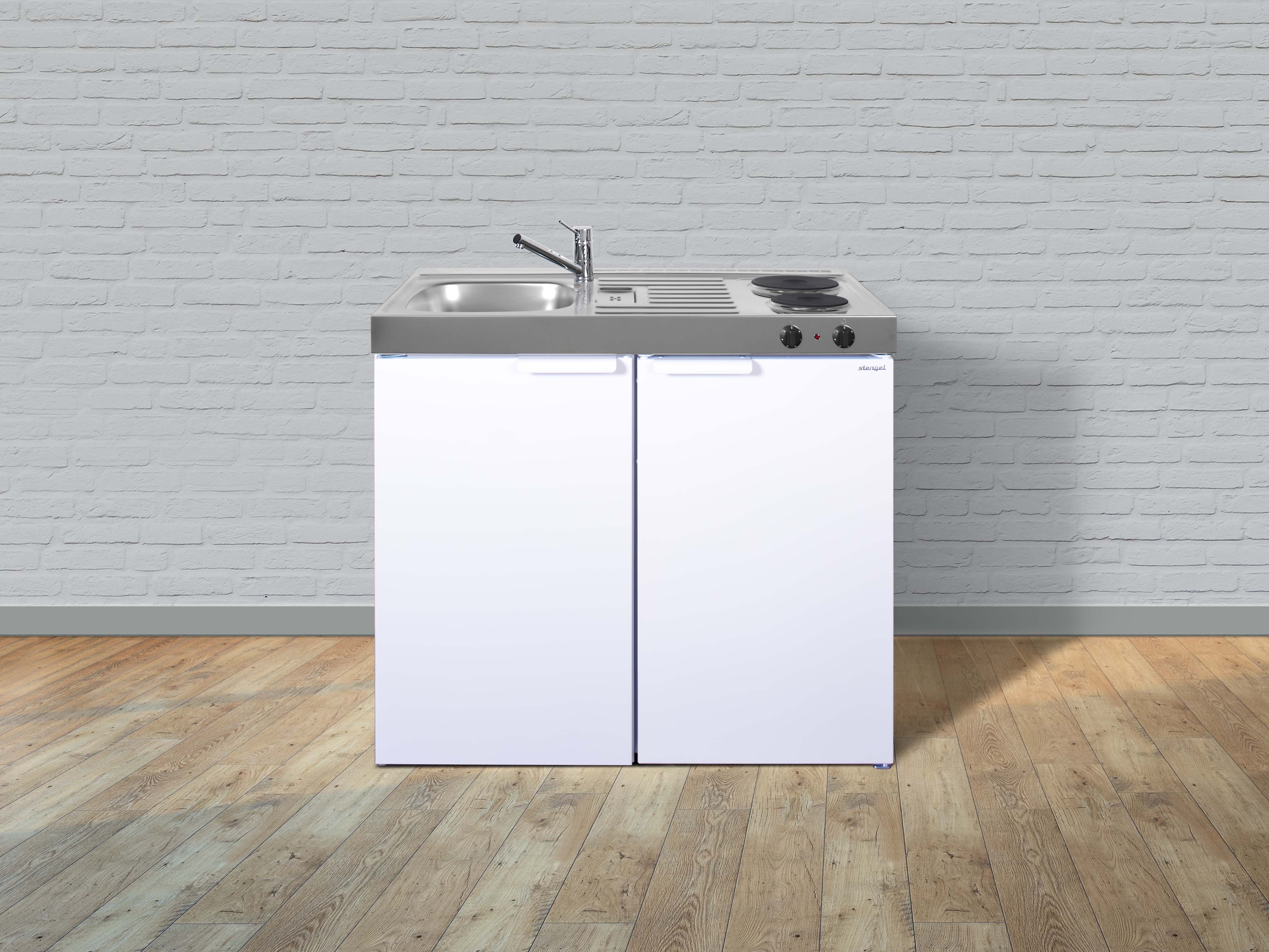 Stengel Küchen Kitchenline MK 100 weiß - Elektrokochfeld rechts
