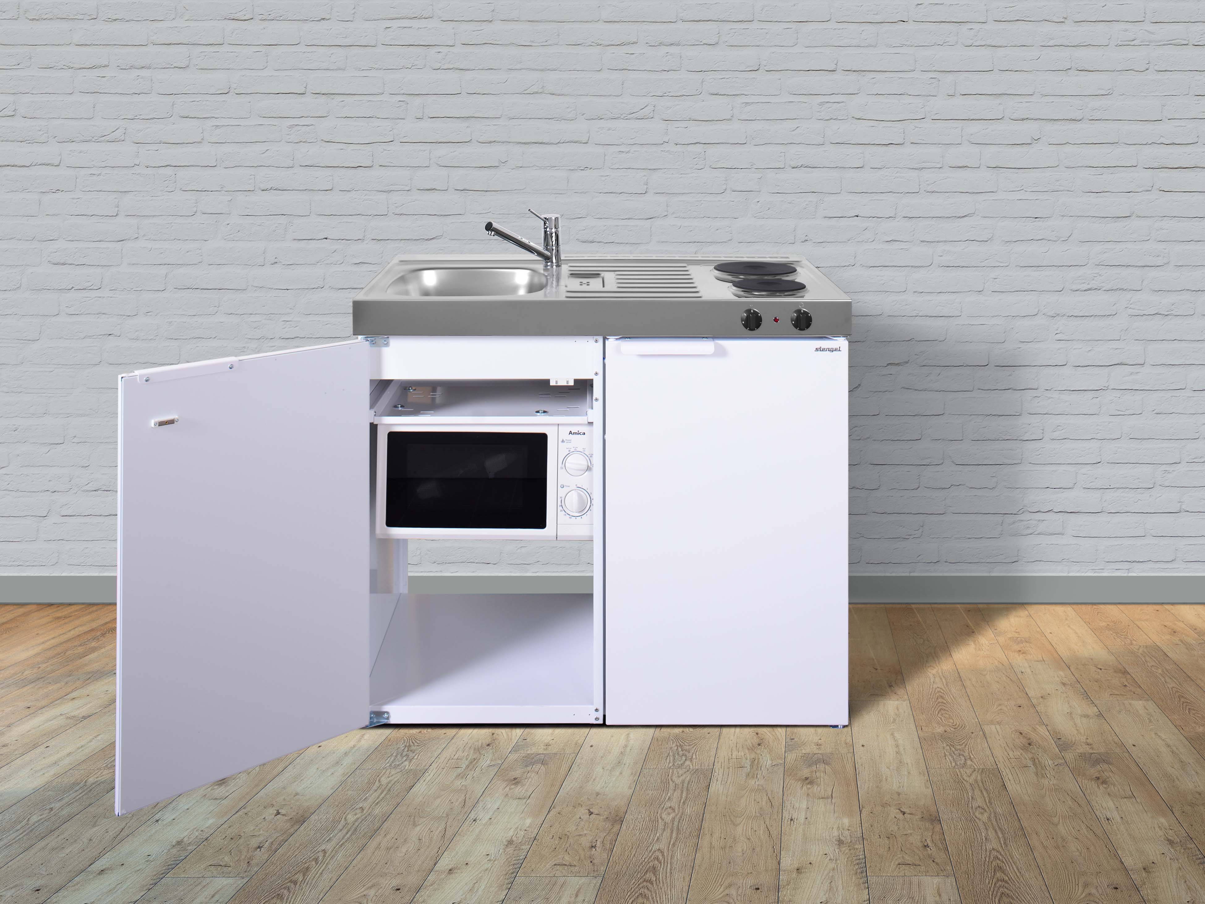 Stengel K&uuml;chen Kitchenline MKM 100 wei&szlig; - Elektrokochfeld rechts - Bild 1